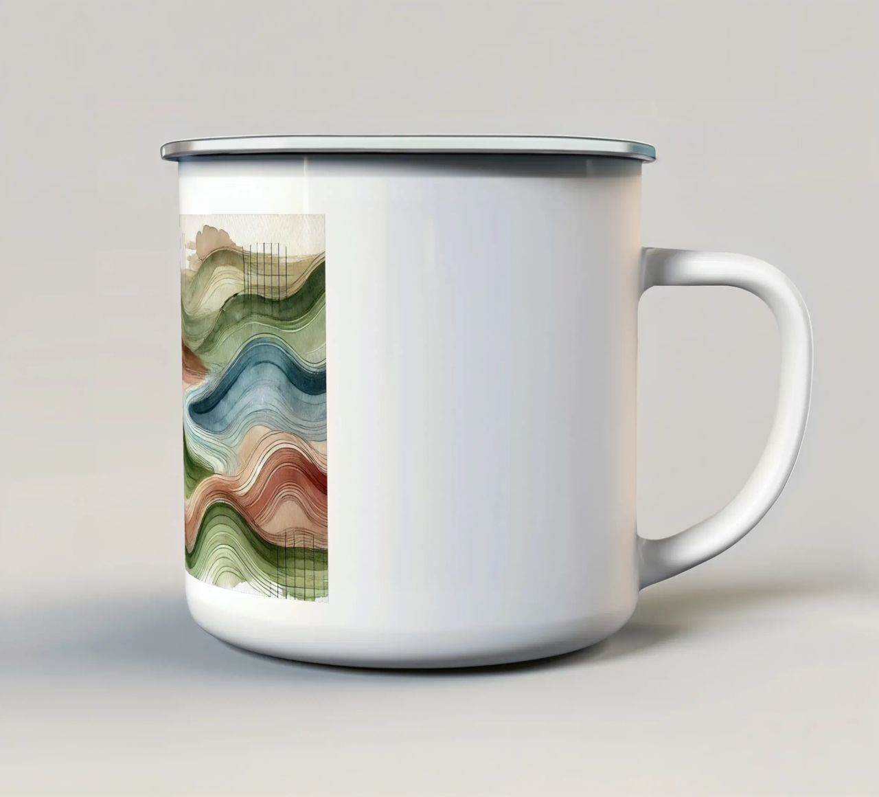 Vibrazioni astratte della natura in Art Déco tazza in smalto da Chromatic Fusion Studio