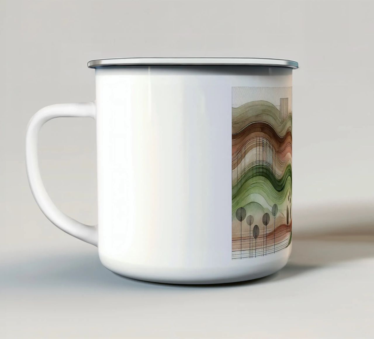 Vibrazioni astratte della natura in Art Déco tazza in smalto da Chromatic Fusion Studio