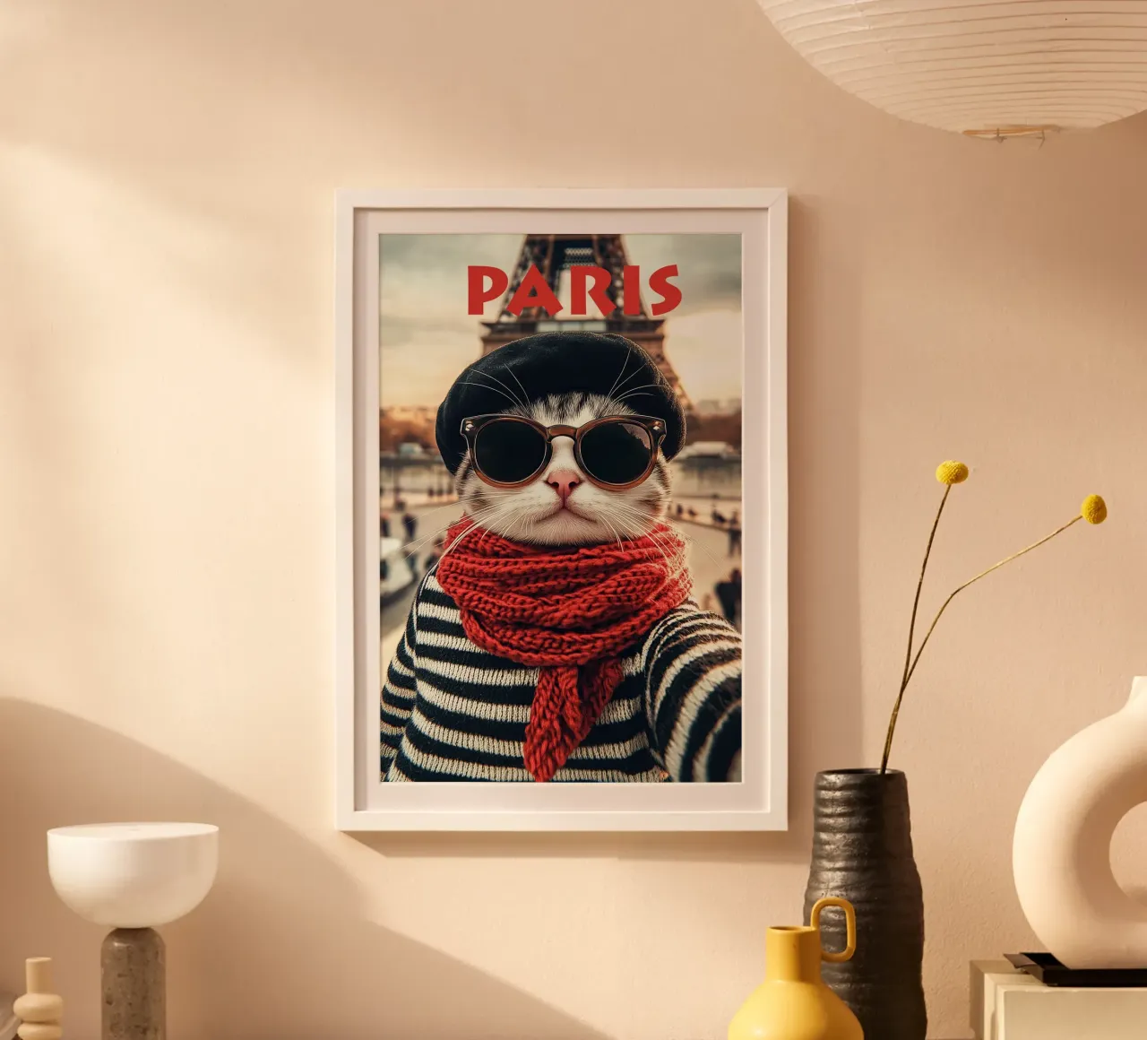 Gatto francese che si fa un selfie a Parigi | Travelposter poster da Autofocus