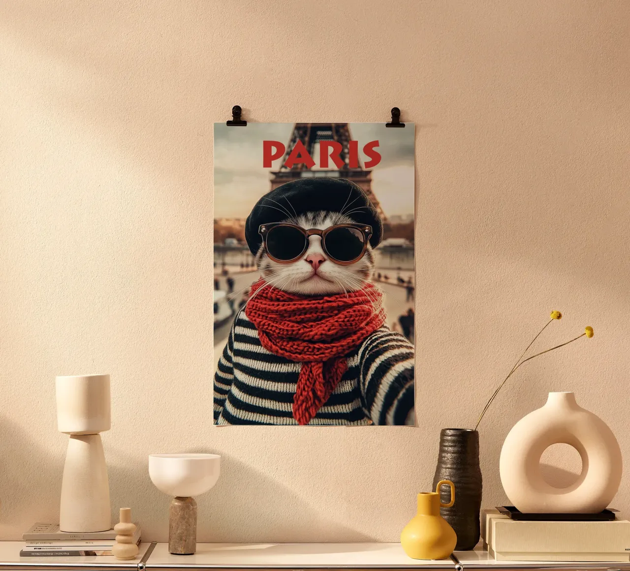 Gatto francese che si fa un selfie a Parigi | Travelposter poster da Autofocus