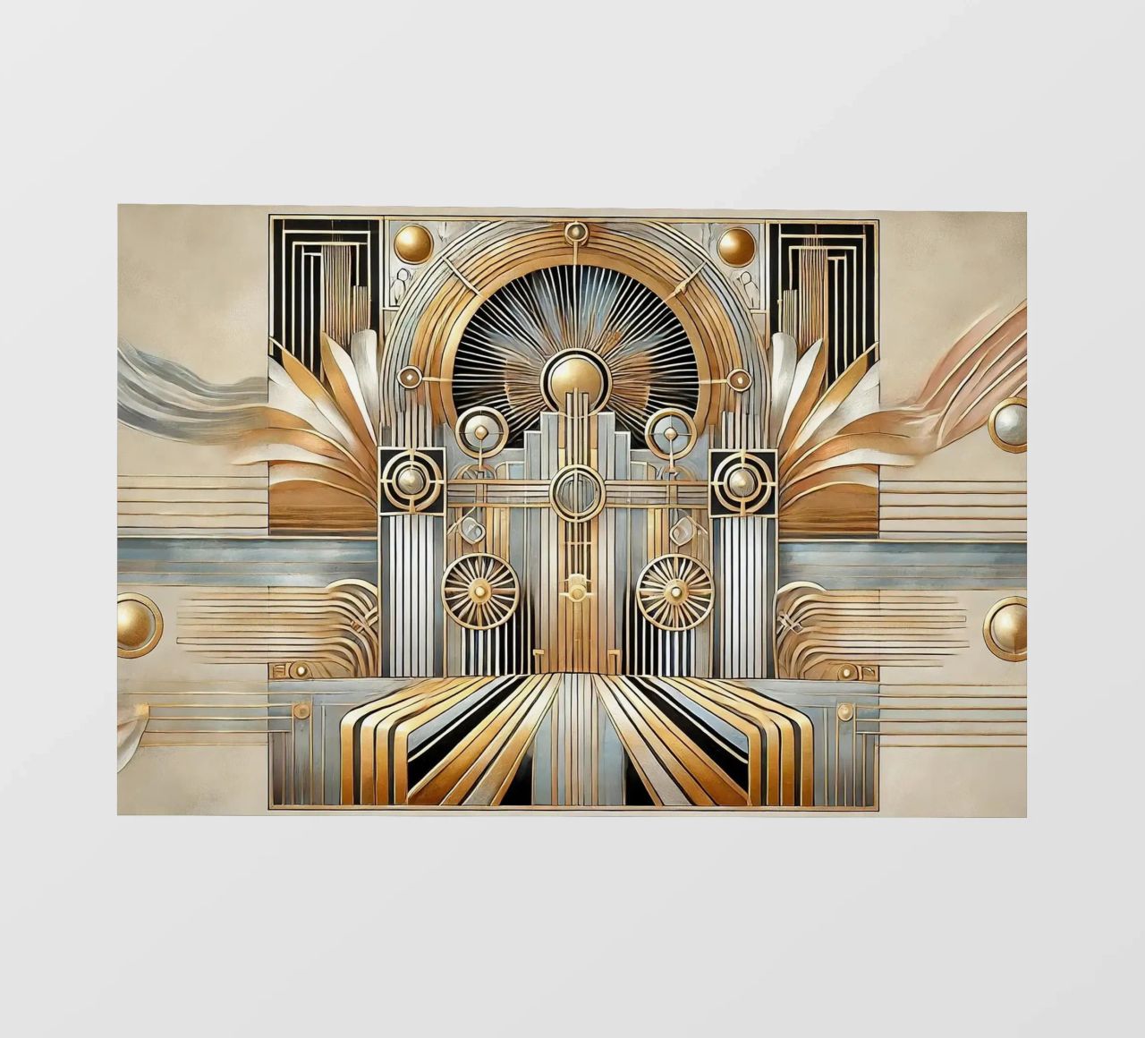 Elegancia dorada Art Déco papel para pared de Chromatic Fusion Studio