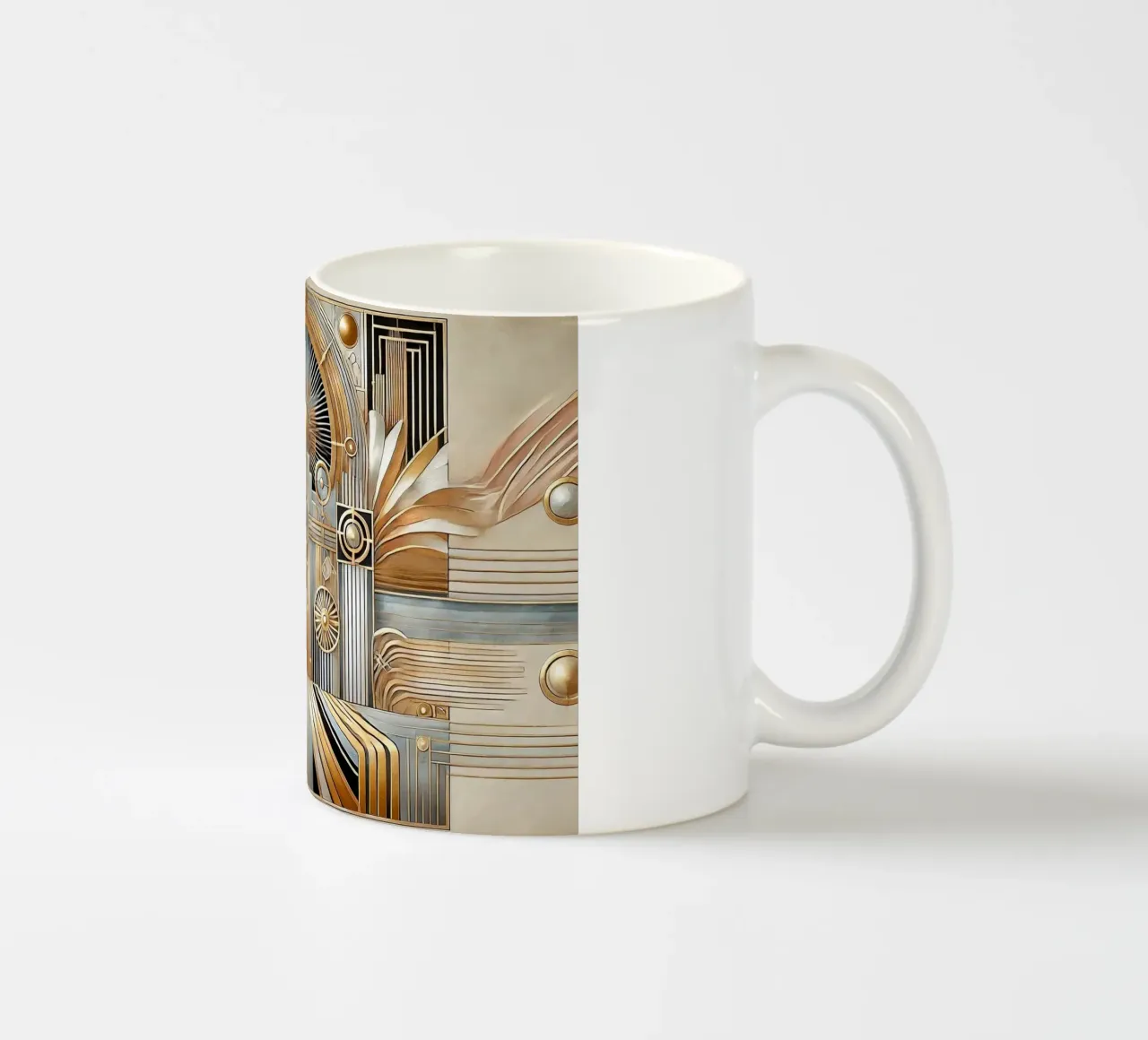 Eleganza Art Déco in oro tazza in ceramica da Chromatic Fusion Studio