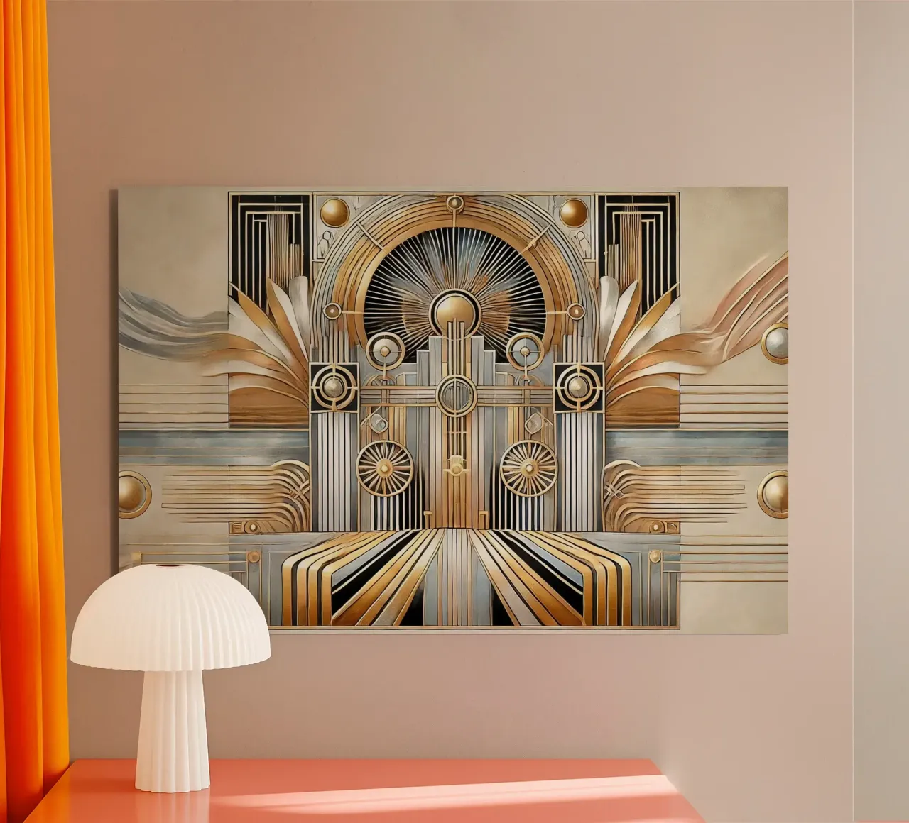 Eleganza Art Déco in oro alluminio dibond da Chromatic Fusion Studio