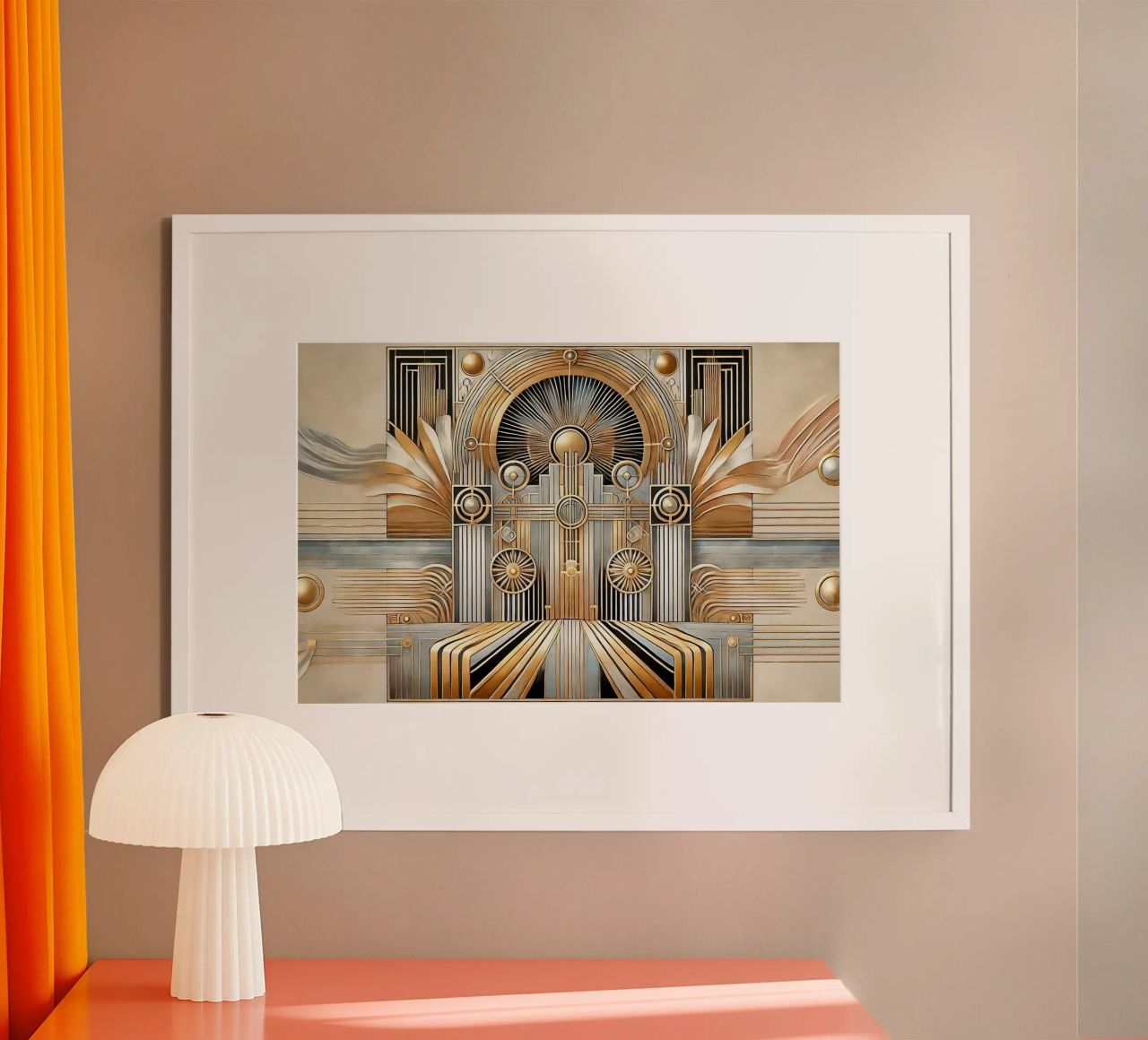 Élégance dorée Art déco poster de Chromatic Fusion Studio