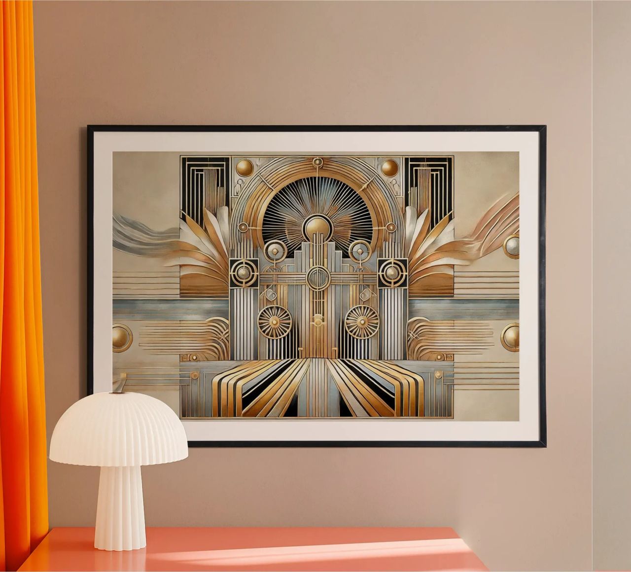 Élégance dorée Art déco poster de Chromatic Fusion Studio