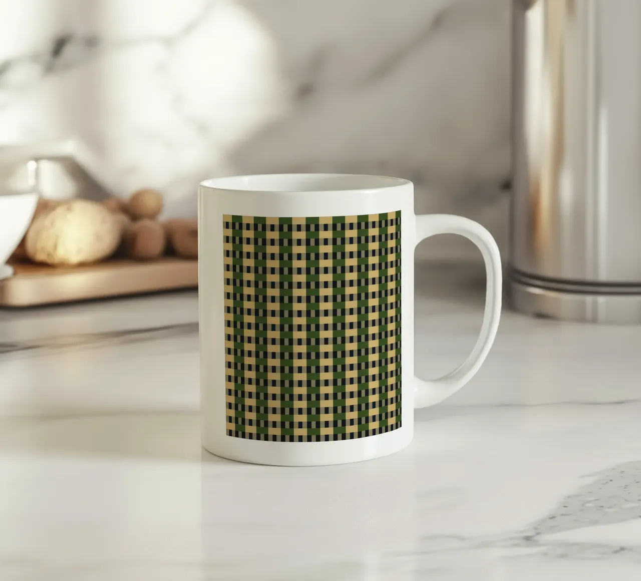 Plaid dama gioco retrò colore tazza in ceramica da Little Dean