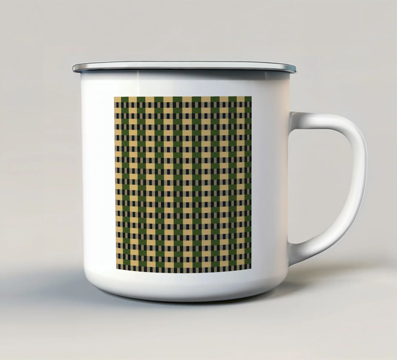 Plaid dama gioco retrò colore tazza in smalto da Little Dean