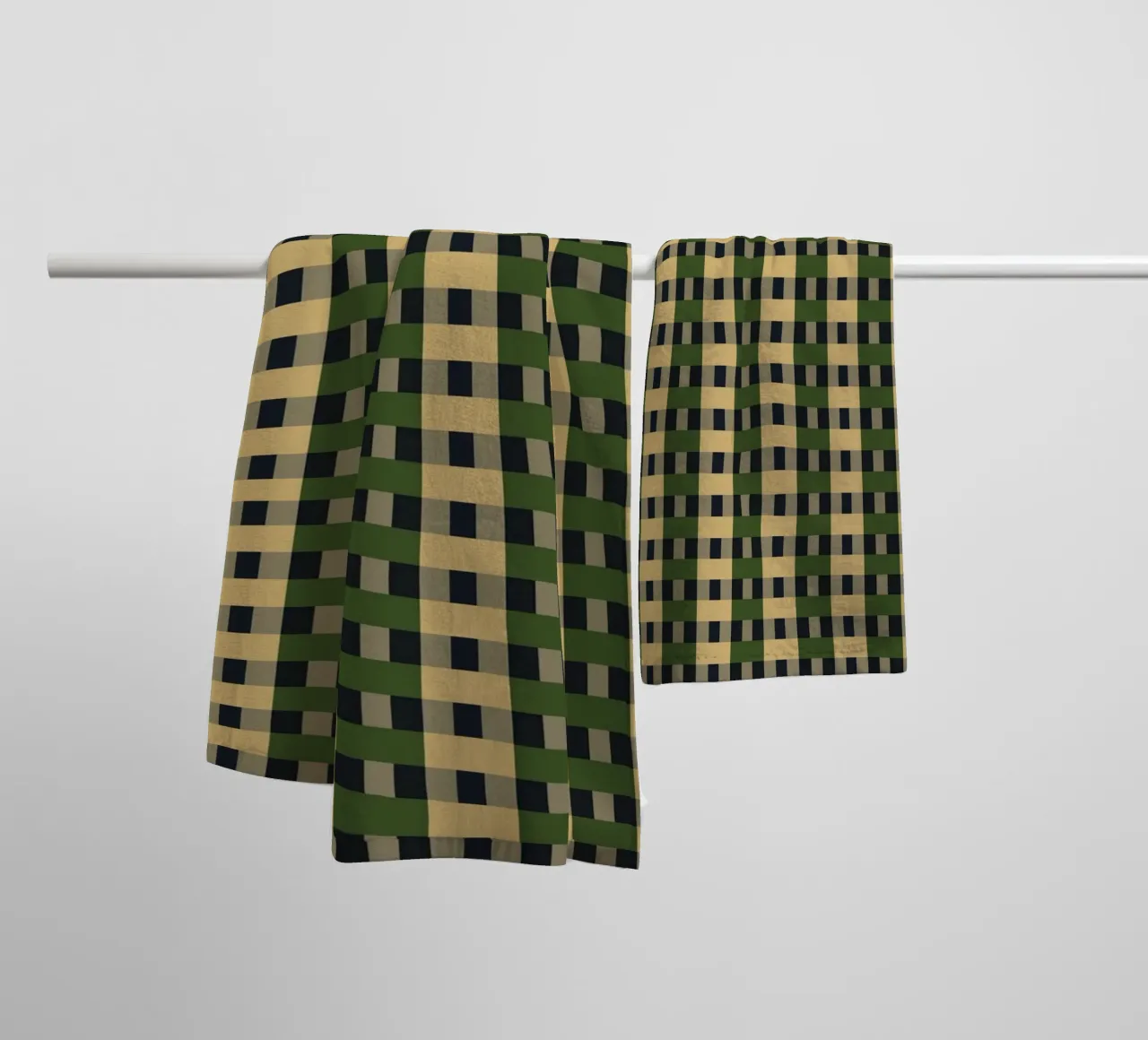 Plaid checker retro game color toalla de baño de Little Dean