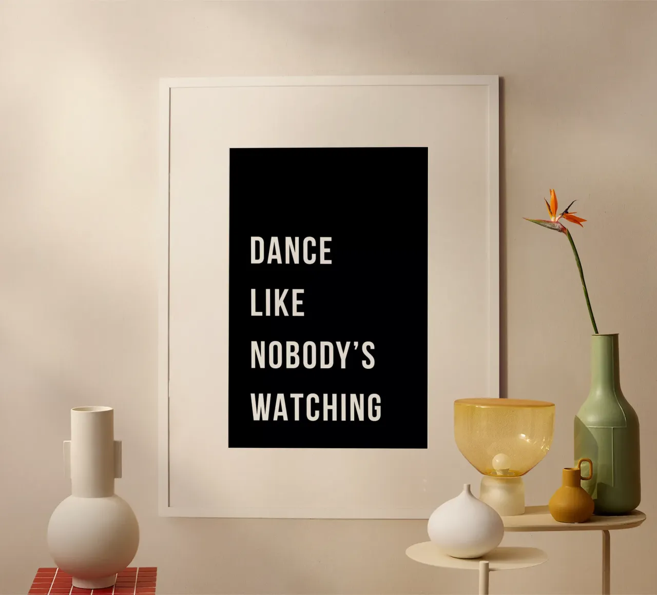 Dance - Black poster avec cadre en bois de Studio One