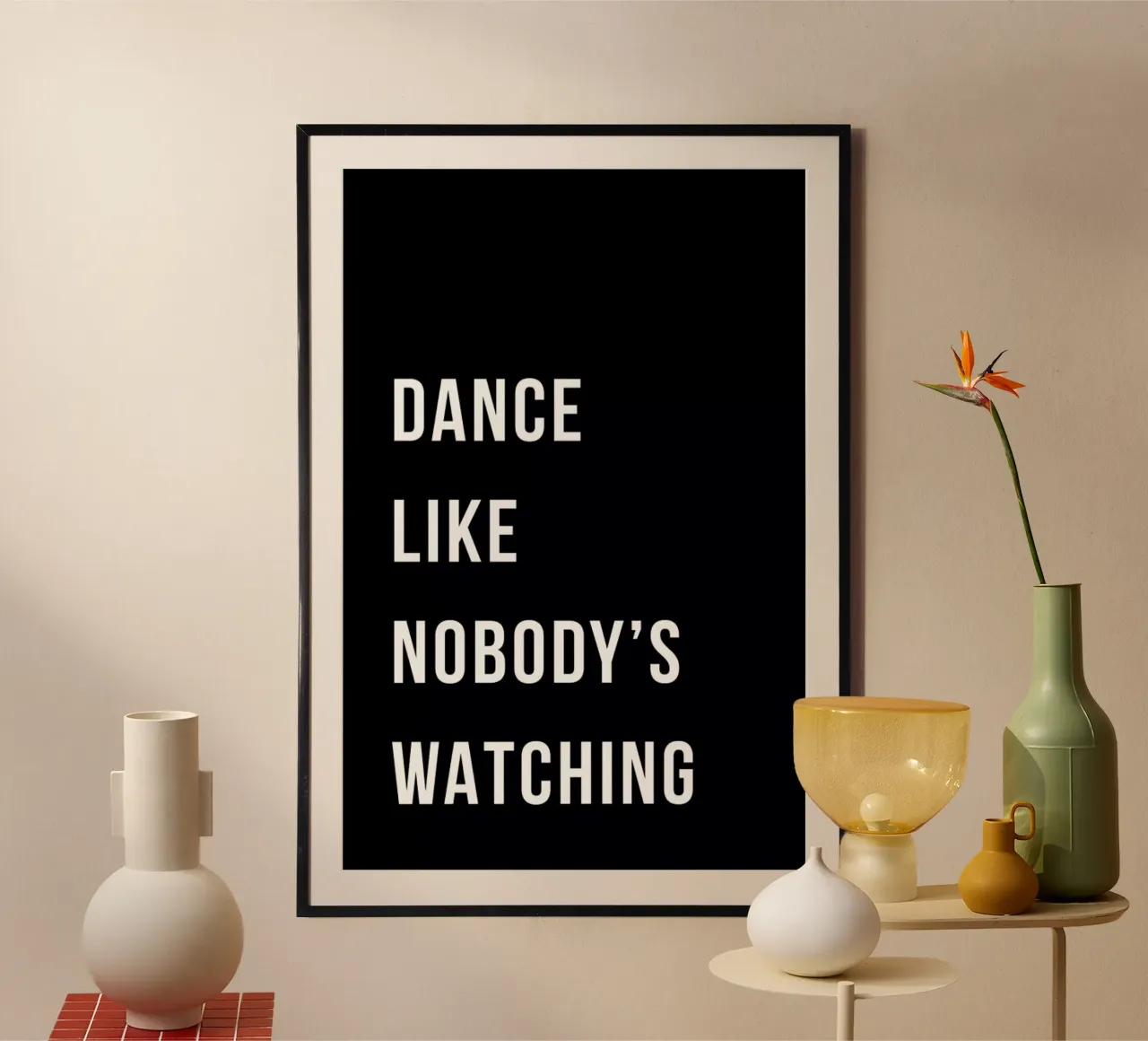 Dance - Black poster avec cadre en bois de Studio One