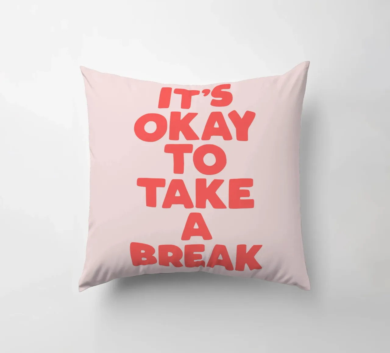 It's Okay to Take a Break Whimsical Typography Design decorative cushion by THE MOTIVATED TYPE