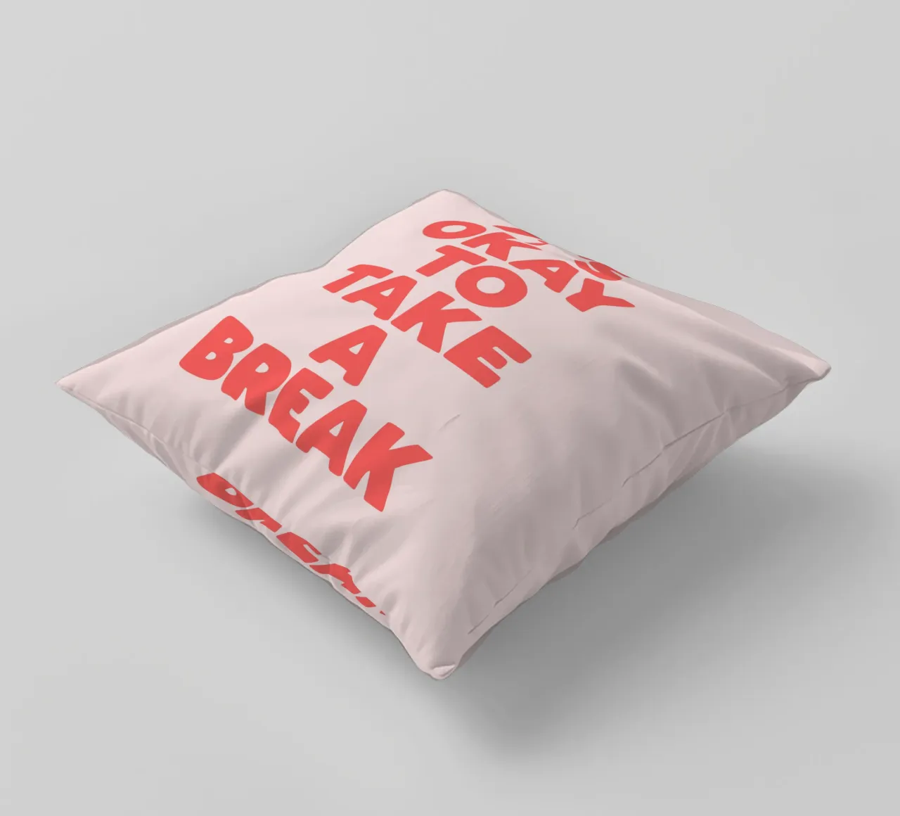 It's Okay to Take a Break Whimsical Typography Design decorative cushion by THE MOTIVATED TYPE
