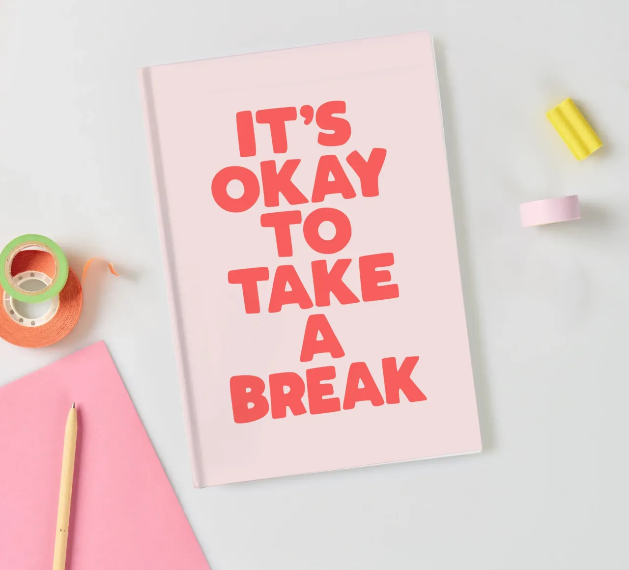 It's Okay to Take a Break Whimsical Typography Design notebook by THE MOTIVATED TYPE