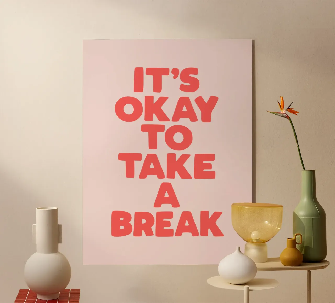 Va bene prendersi una pausa, design tipografico stravagante plexiglass da THE MOTIVATED TYPE