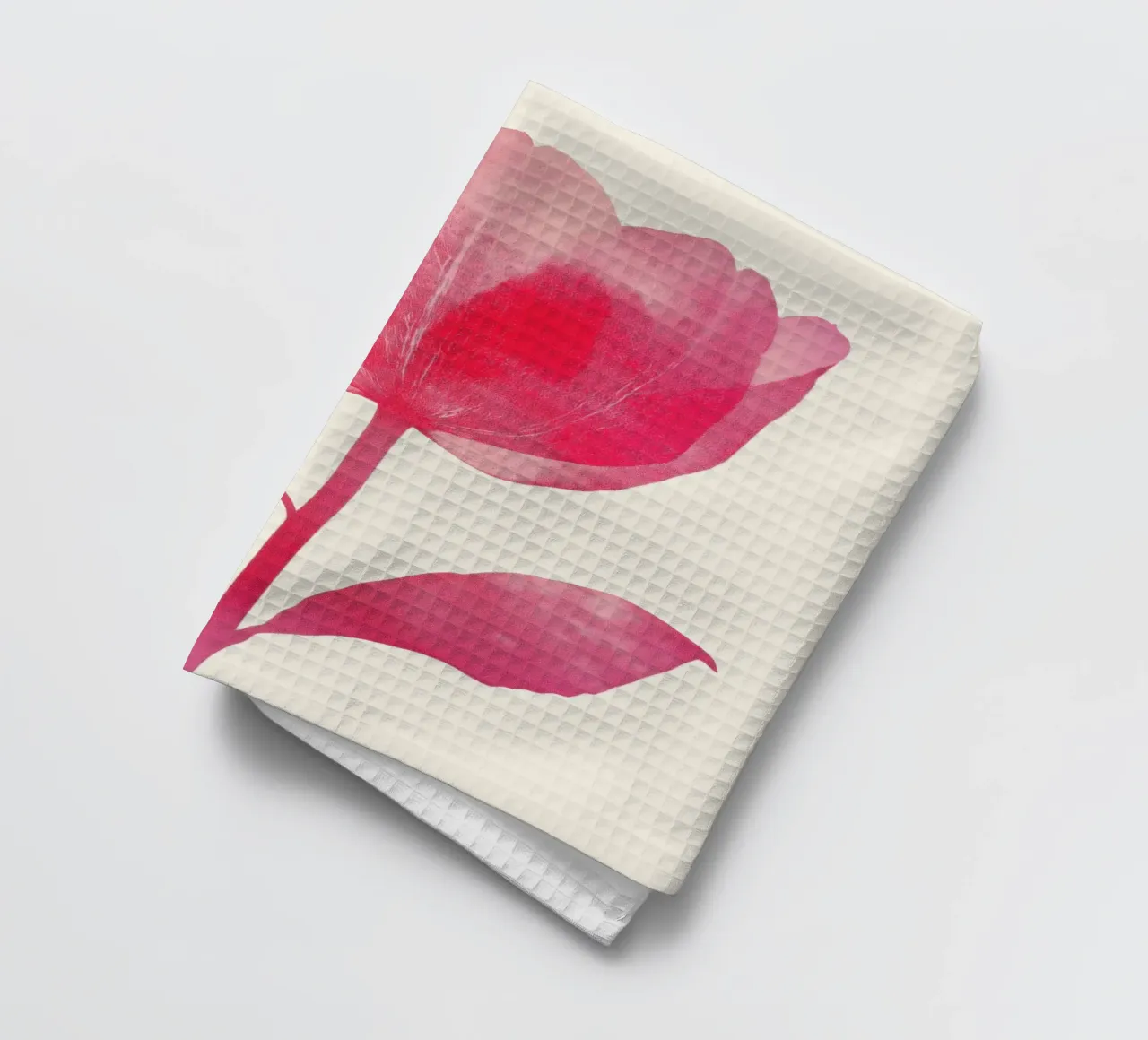 Illustrazione del fiore di tulipano rosa canovaccio da cucina da Melloi Art Print