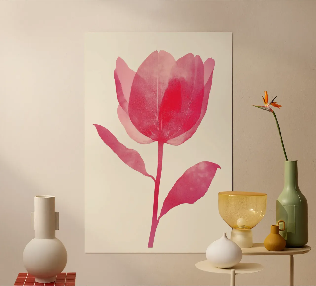 Ilustración de una flor de tulipán rosa poster de Melloi Art Print