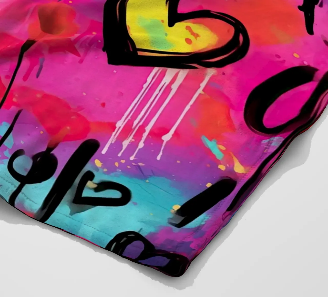 Liebe | Straßenkunst Graffiti Kalligraphie Fleecedecke von Autofocus