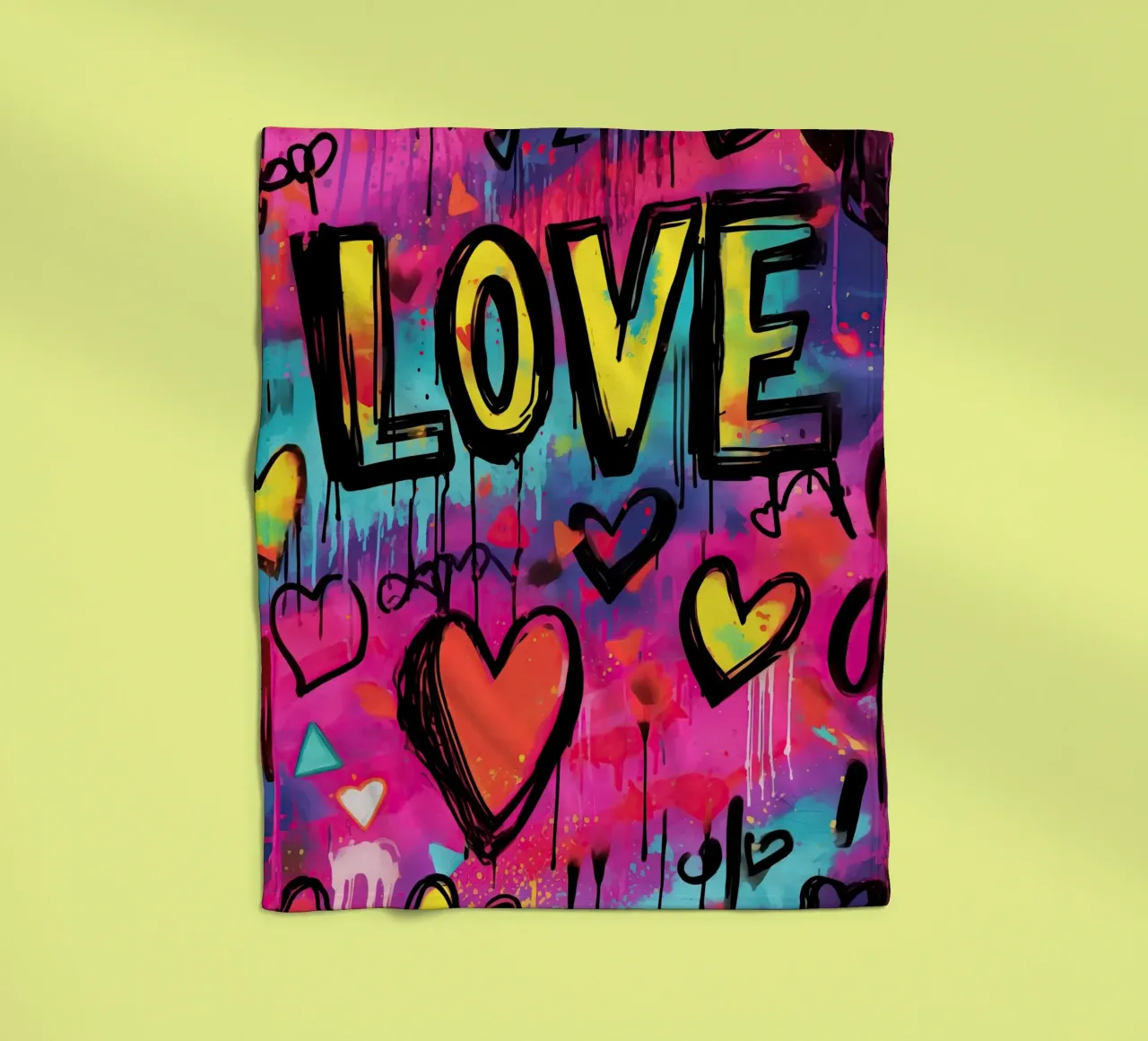Liebe | Straßenkunst Graffiti Kalligraphie Fleecedecke von Autofocus
