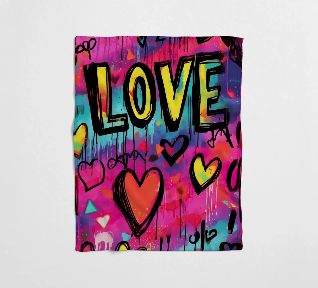 Liebe | Straßenkunst Graffiti Kalligraphie Fleecedecke von Autofocus