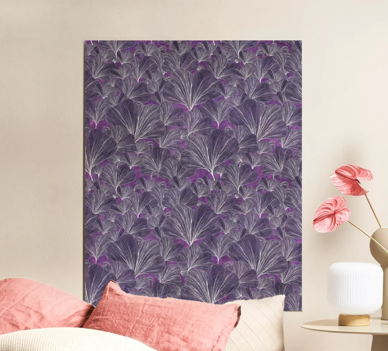ventaglio viola poster con telaio in alluminio da Giulio Iurissevich