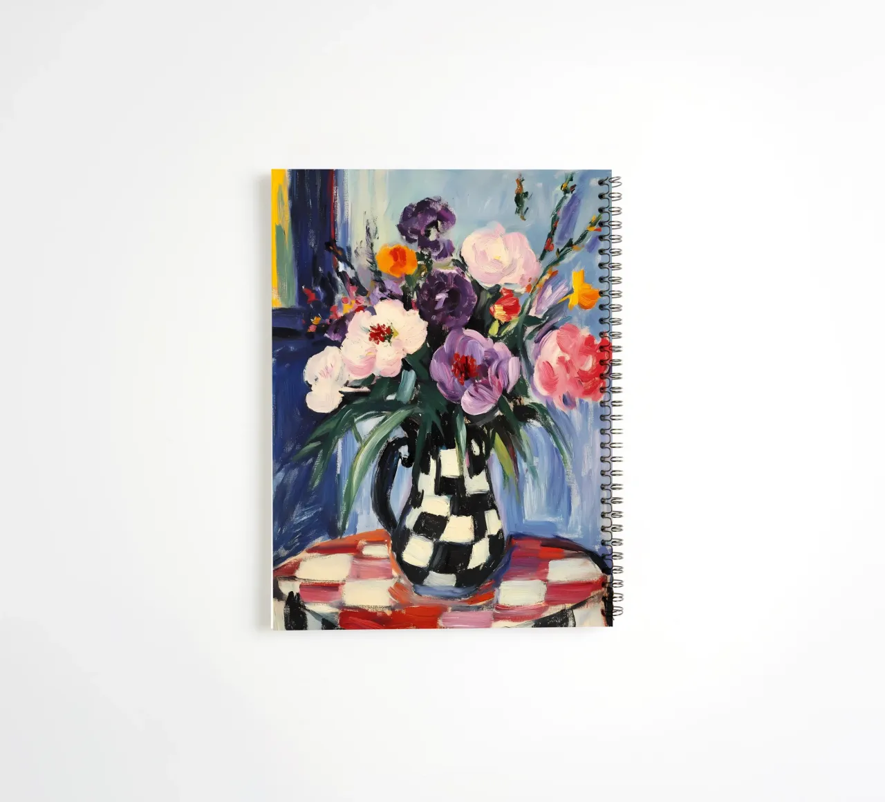 Peonies in vase spiral notebook by IamHomeStudio