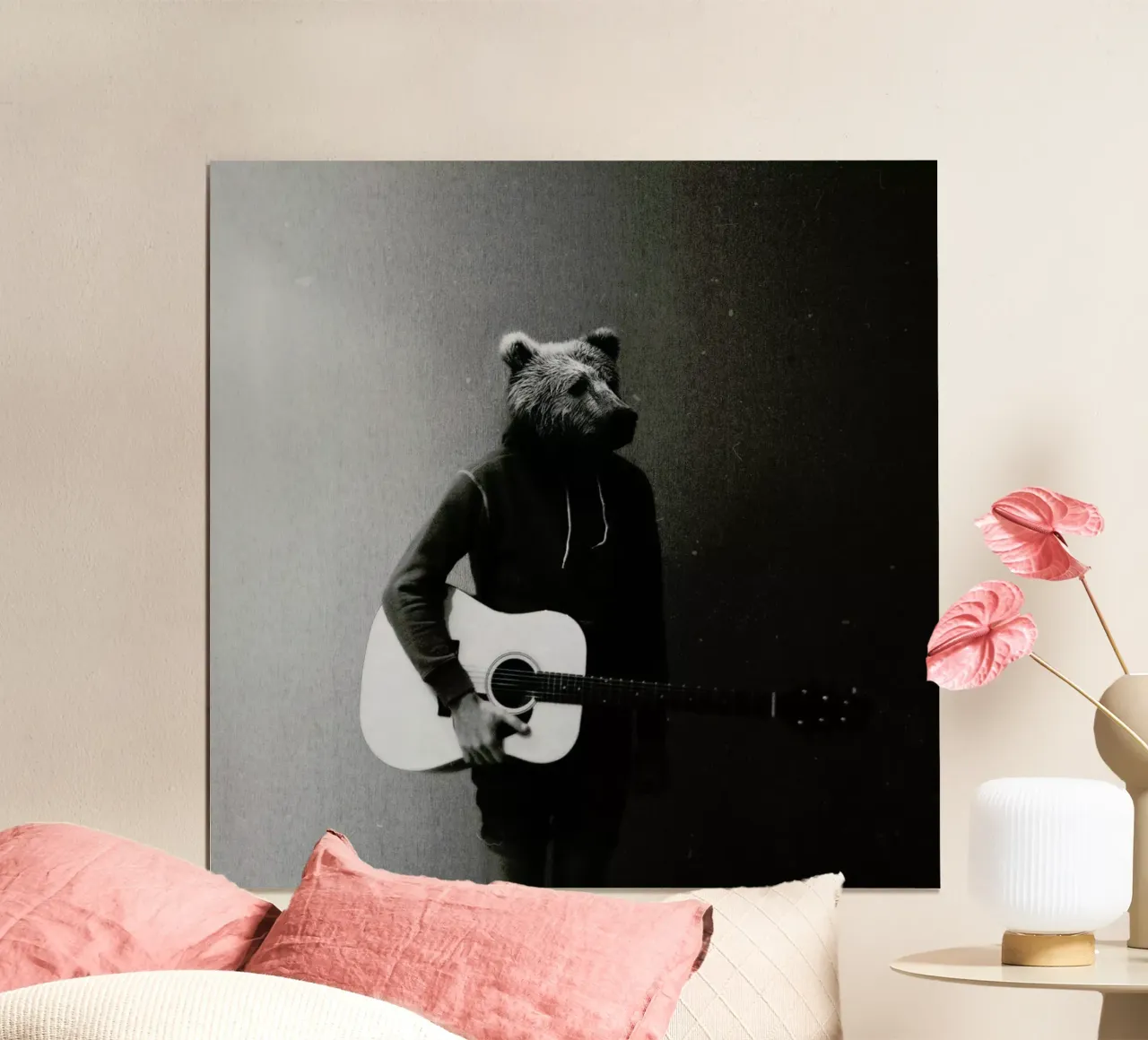 Animals in my room - Bear poster con telaio in legno da Evgeniy Stepanets