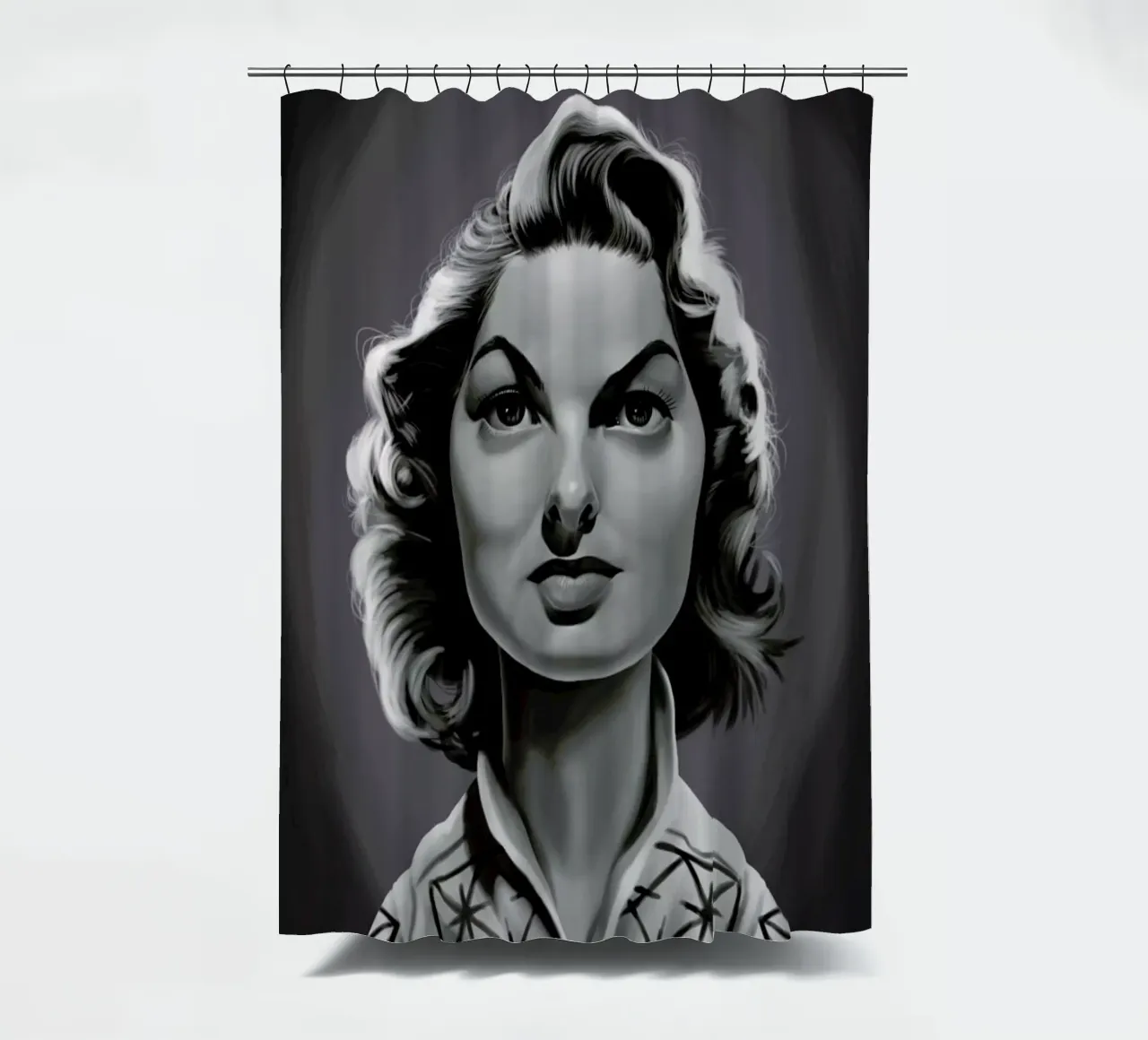 Ingrid Bergman shower curtain by Rob Art | Illustration
