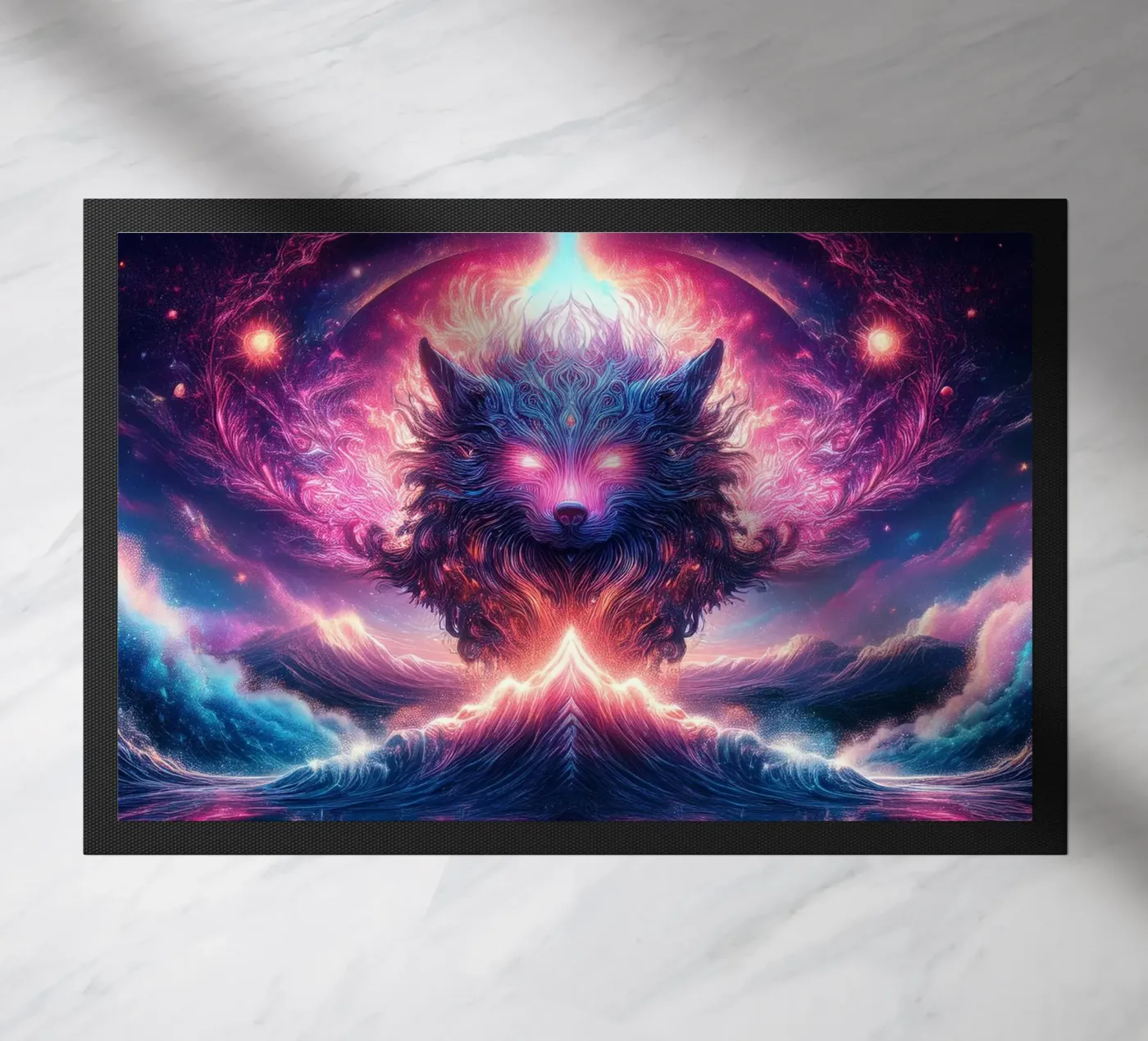 magical wolf doormat by kimmindmuse