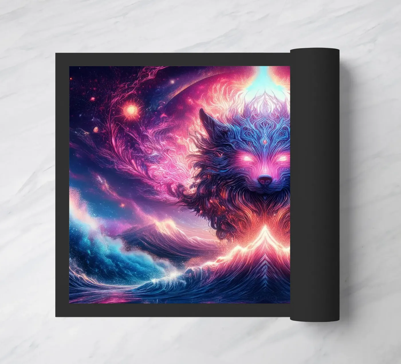 magical wolf doormat by kimmindmuse