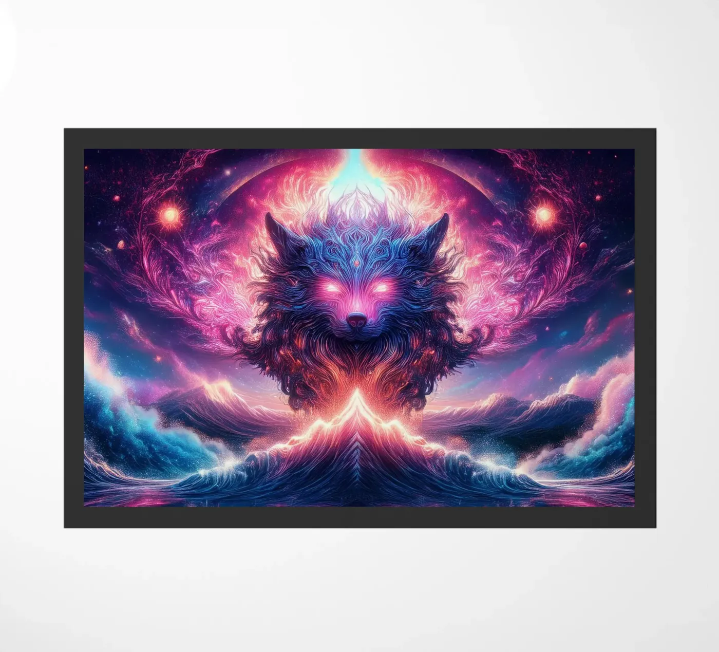 magical wolf doormat by kimmindmuse