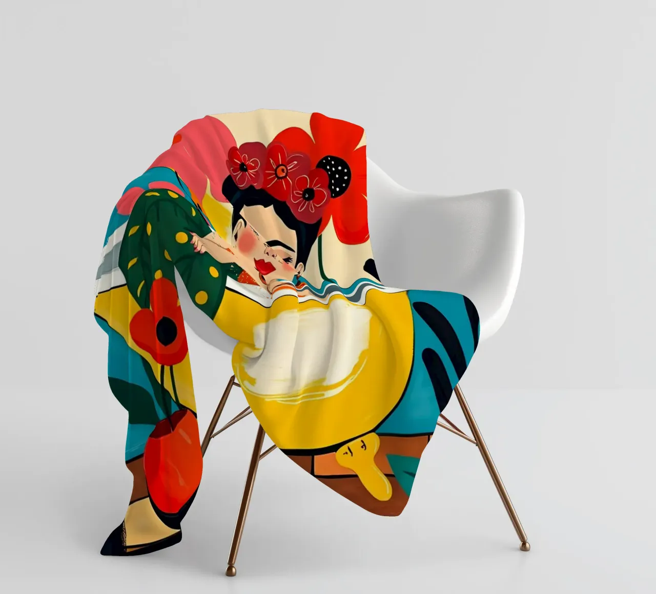 Frida Kahlo nel bagno coperta in pile da ARTOMATIC