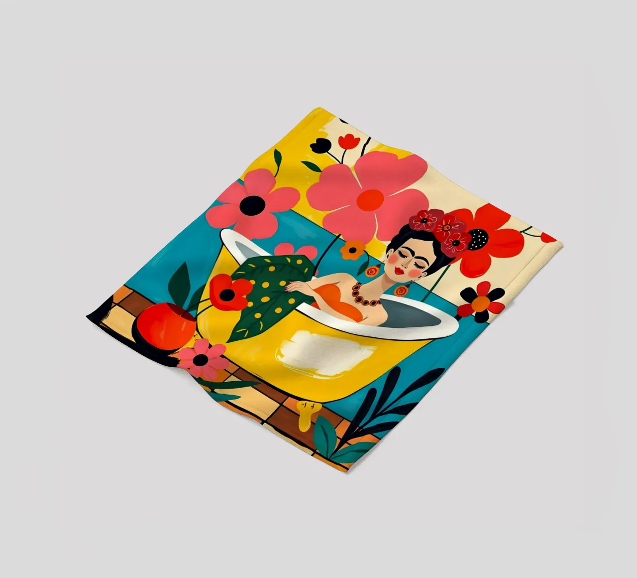 Frida Kahlo nel bagno coperta in pile da ARTOMATIC