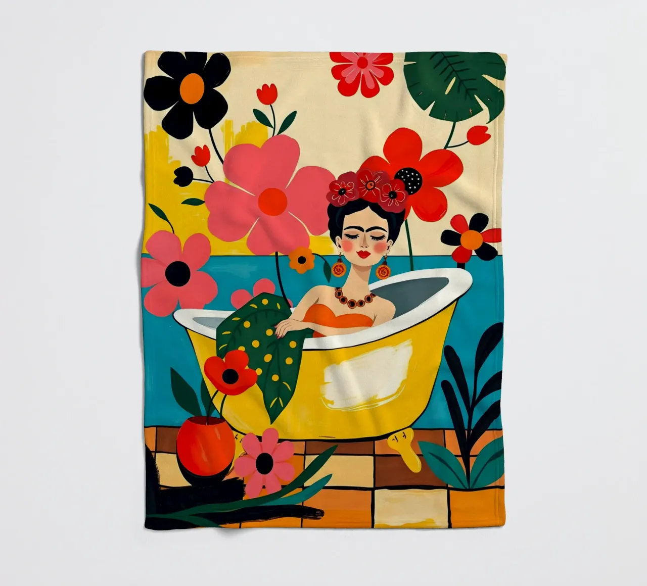 Frida Kahlo nel bagno coperta in pile da ARTOMATIC