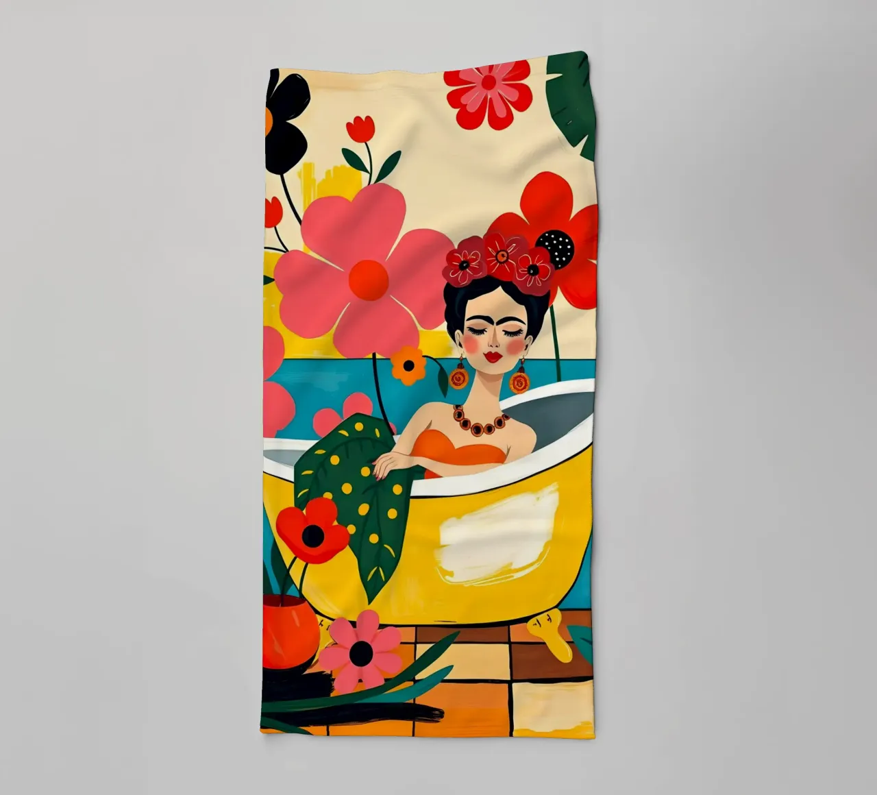 Frida Kahlo nel bagno asciugamano da bagno da ARTOMATIC