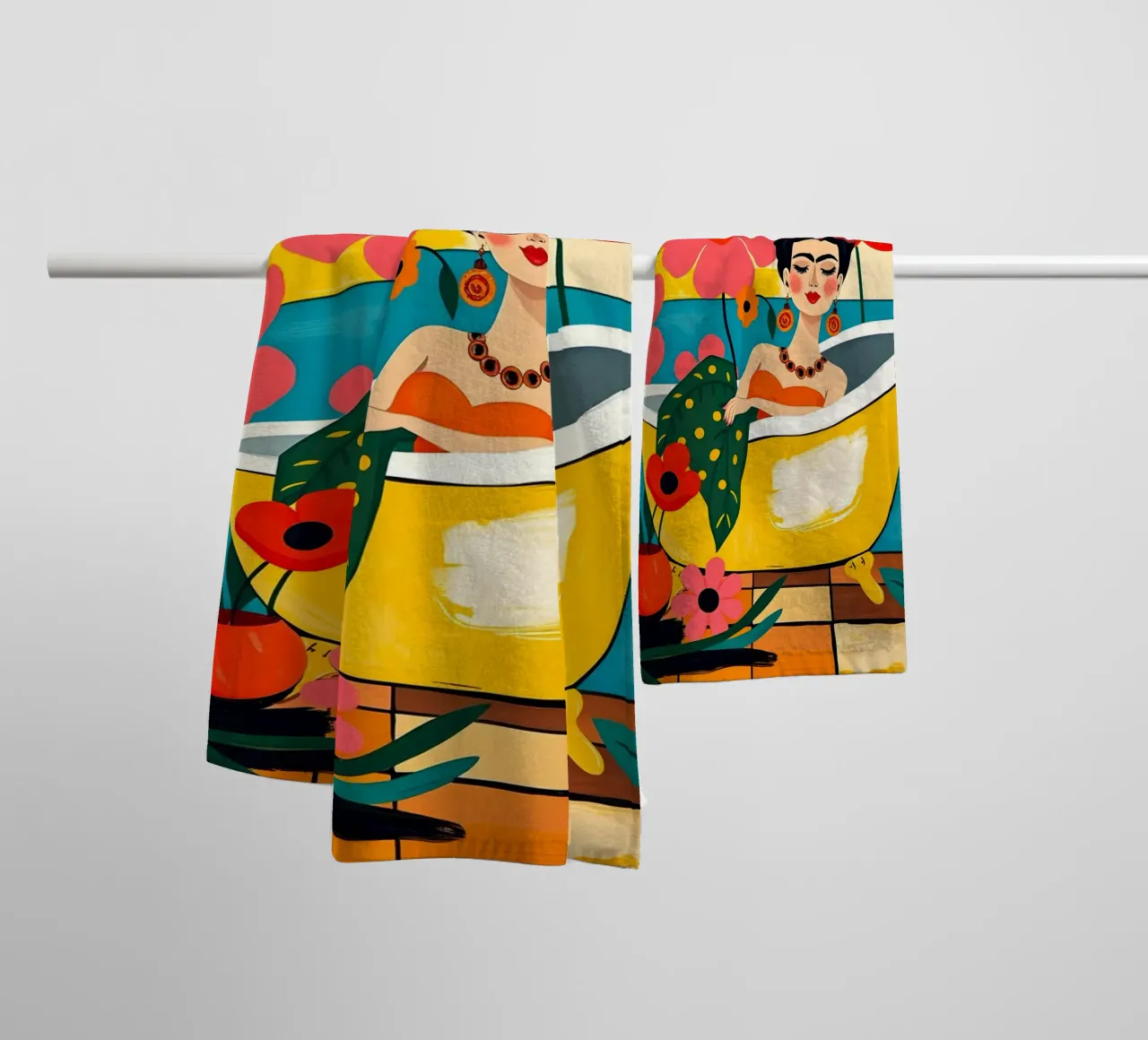 Frida Kahlo nel bagno asciugamano da bagno da ARTOMATIC