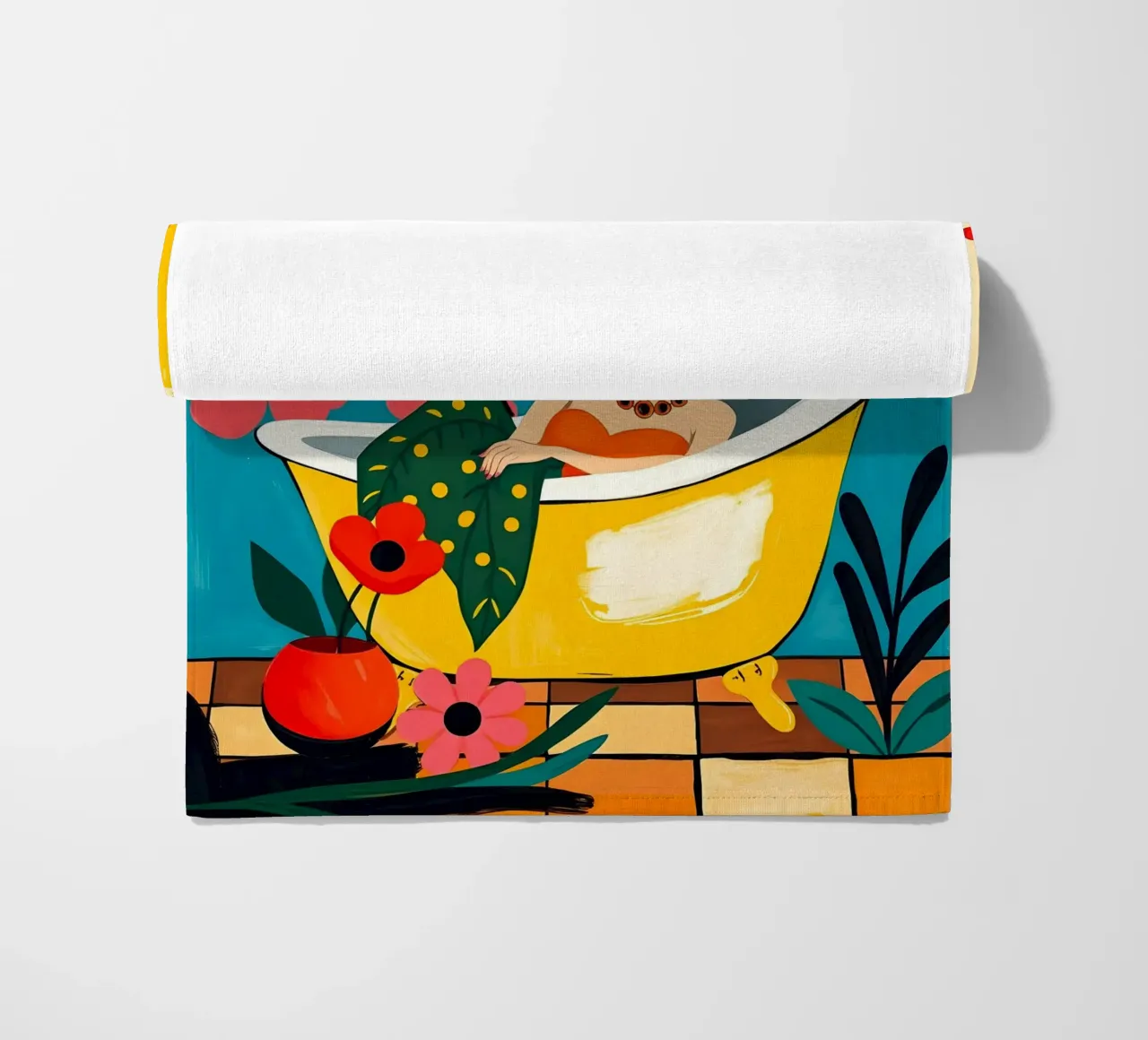 Frida Kahlo nel bagno telo mare da ARTOMATIC