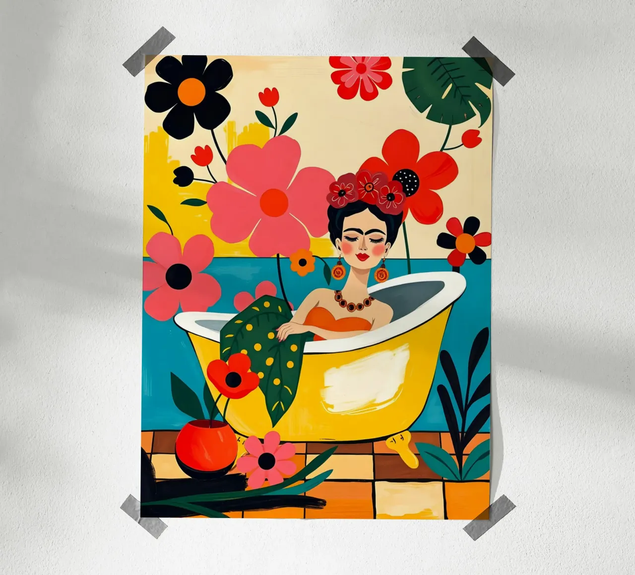 Frida Kahlo nel bagno carta hahnemühle da ARTOMATIC