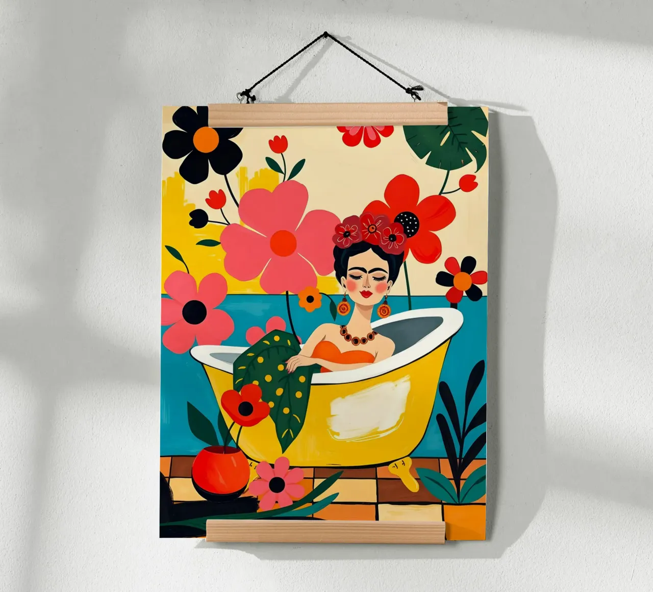 Frida Kahlo nel bagno carta hahnemühle da ARTOMATIC
