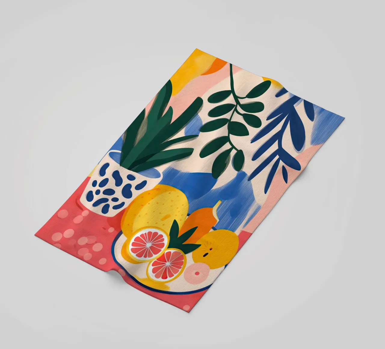 Natura morta con frutta - Stile Matisse telo mare da Autofocus