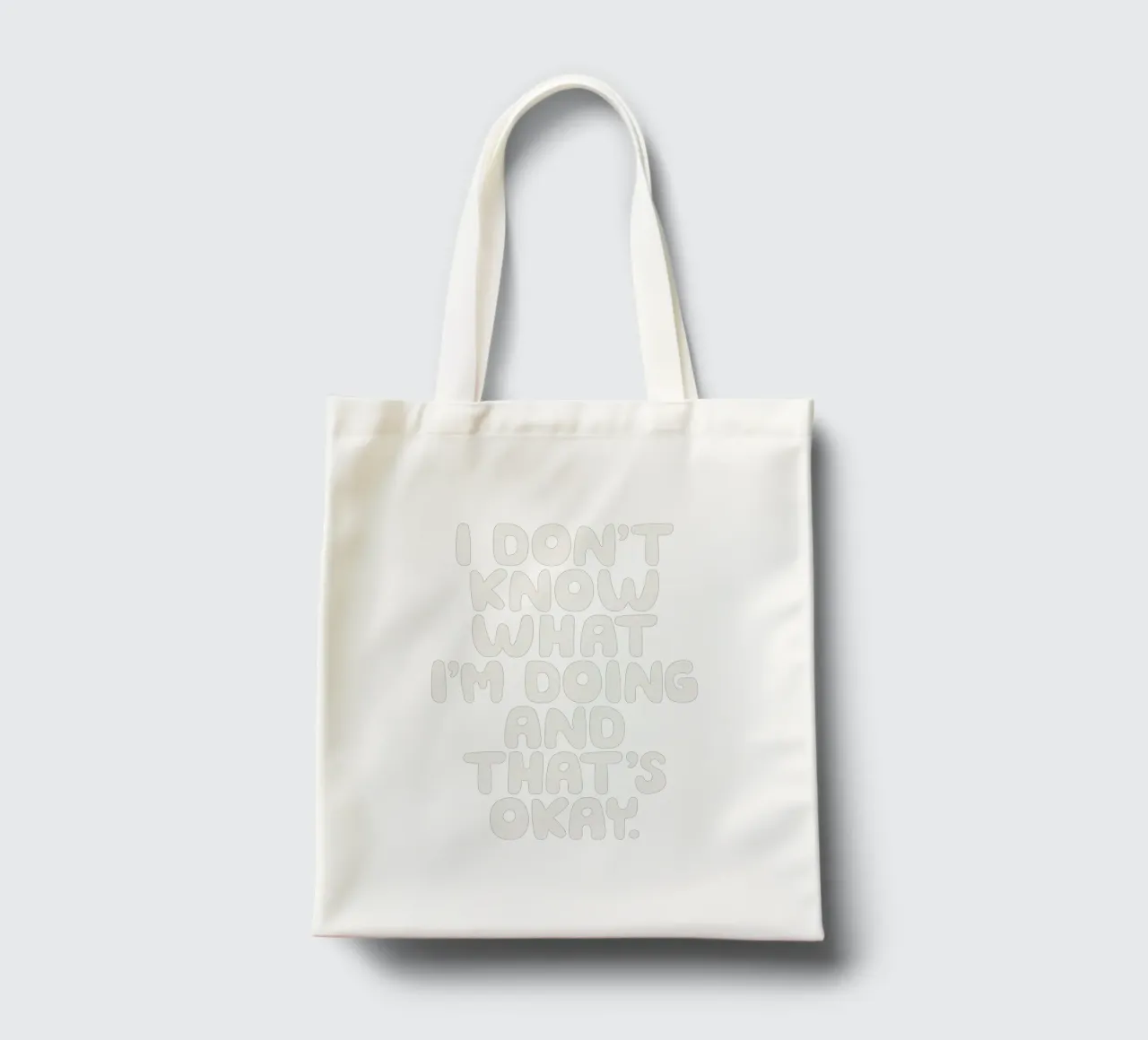 Ich weiß nicht, was ich tue, und das ist in Ordnung Whimsical Design Jutebeutel von THE MOTIVATED TYPE