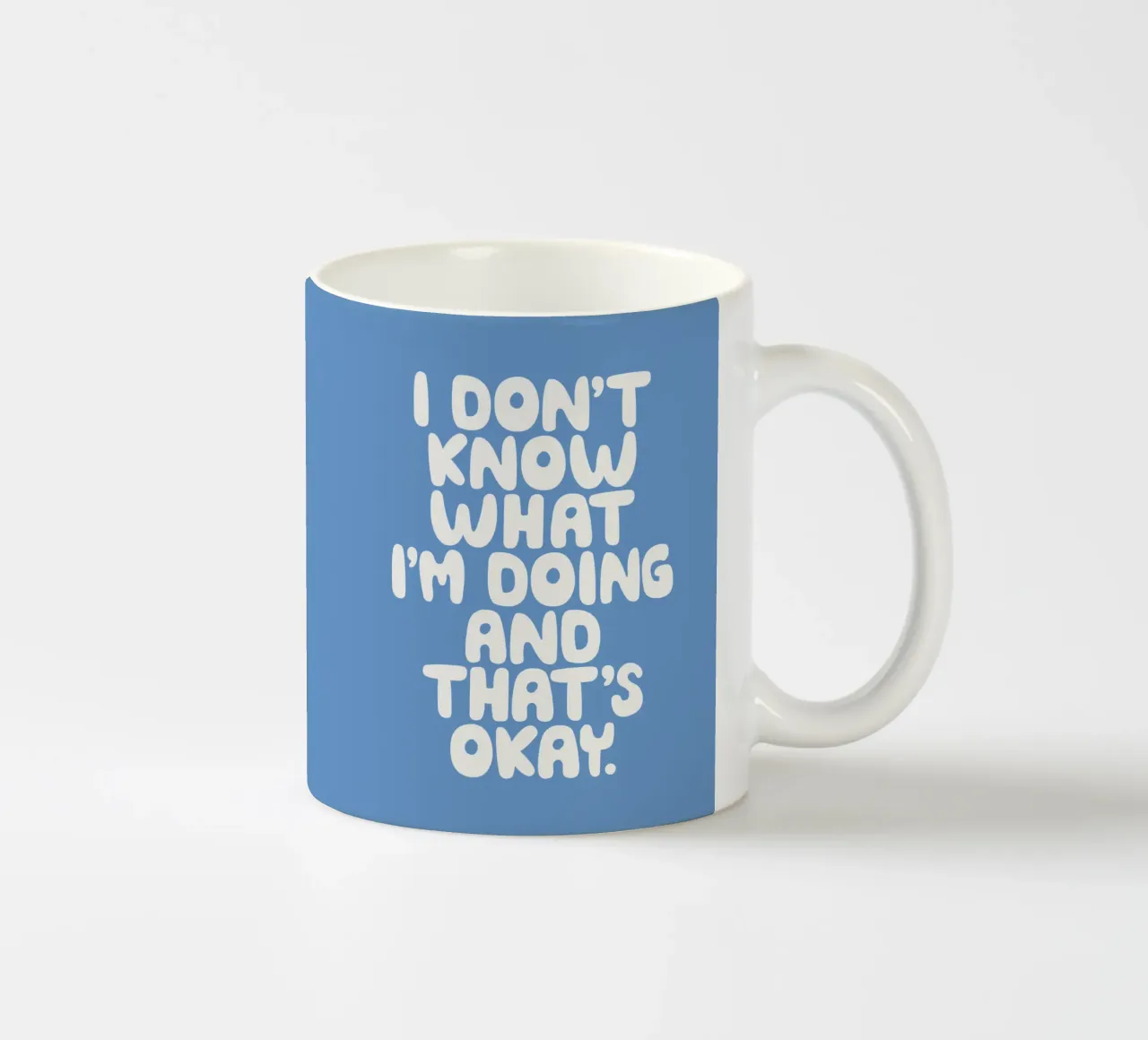Ik weet niet wat ik doe en dat is niet erg Whimsical Design keramische mok van THE MOTIVATED TYPE