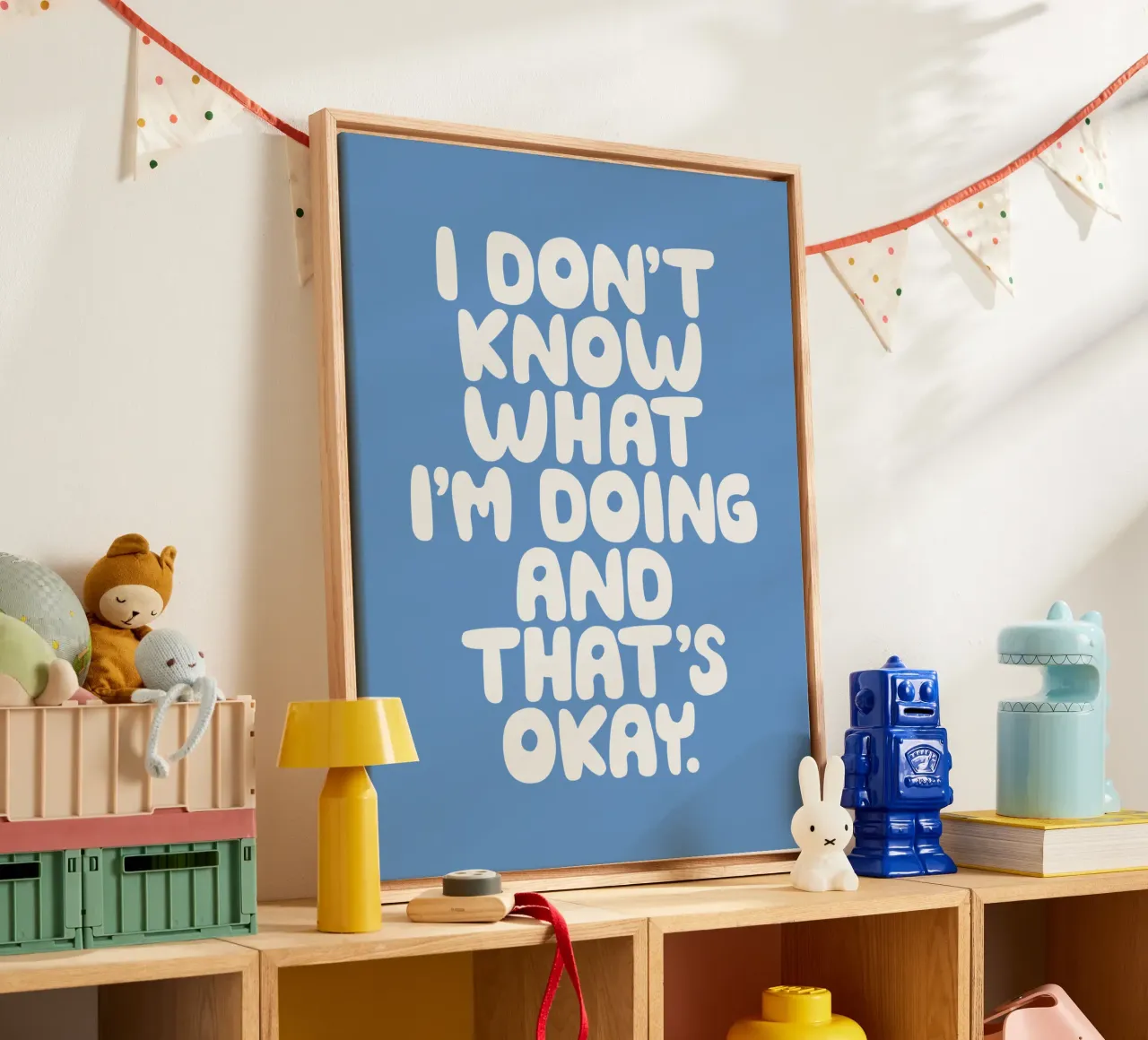 Ik weet niet wat ik doe en dat is niet erg Whimsical Design canvas van THE MOTIVATED TYPE