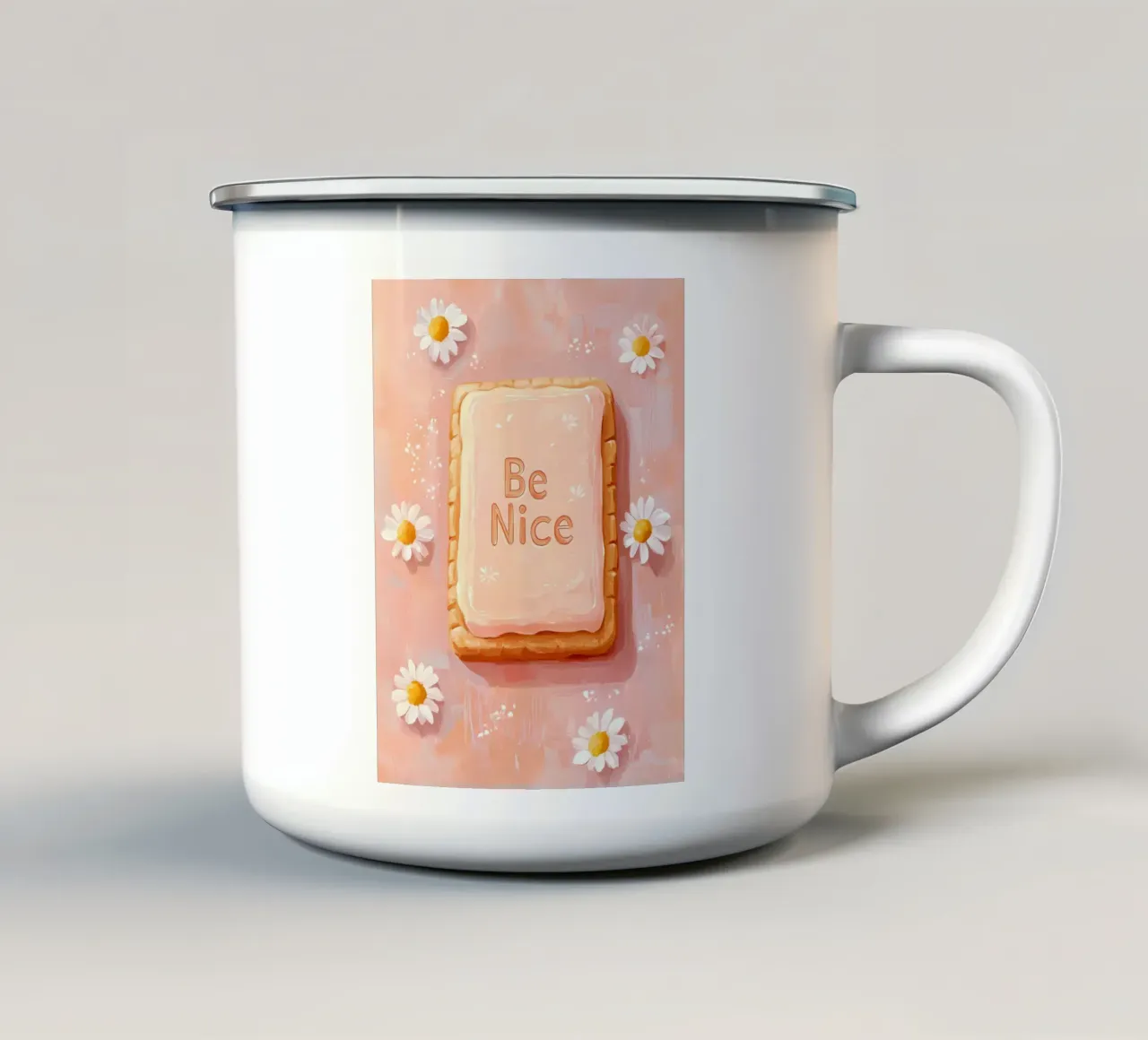 Be Nice biscuit tazza in smalto da IamHomeStudio