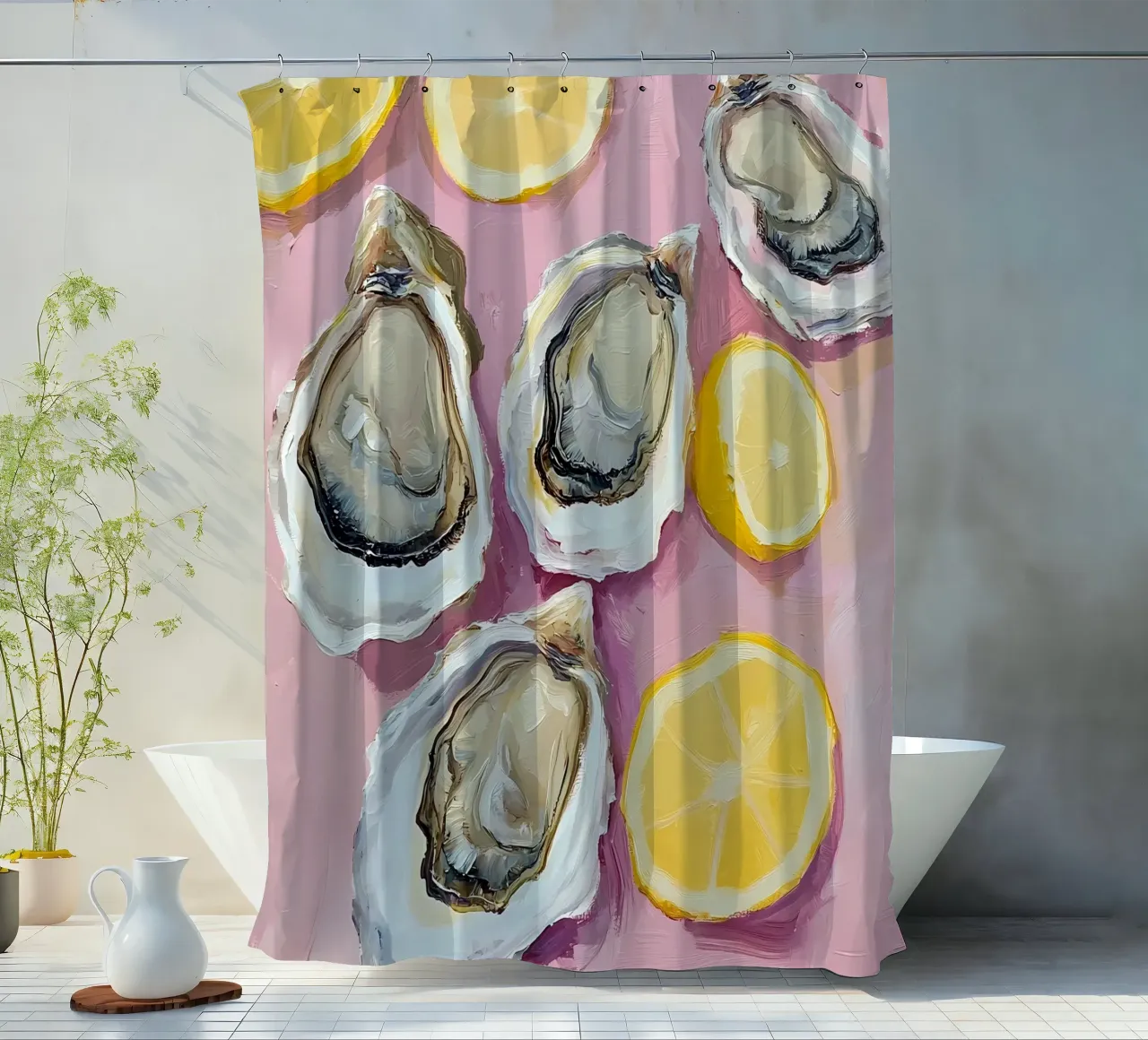 Ostriche e limoni tenda da doccia da IamHomeStudio