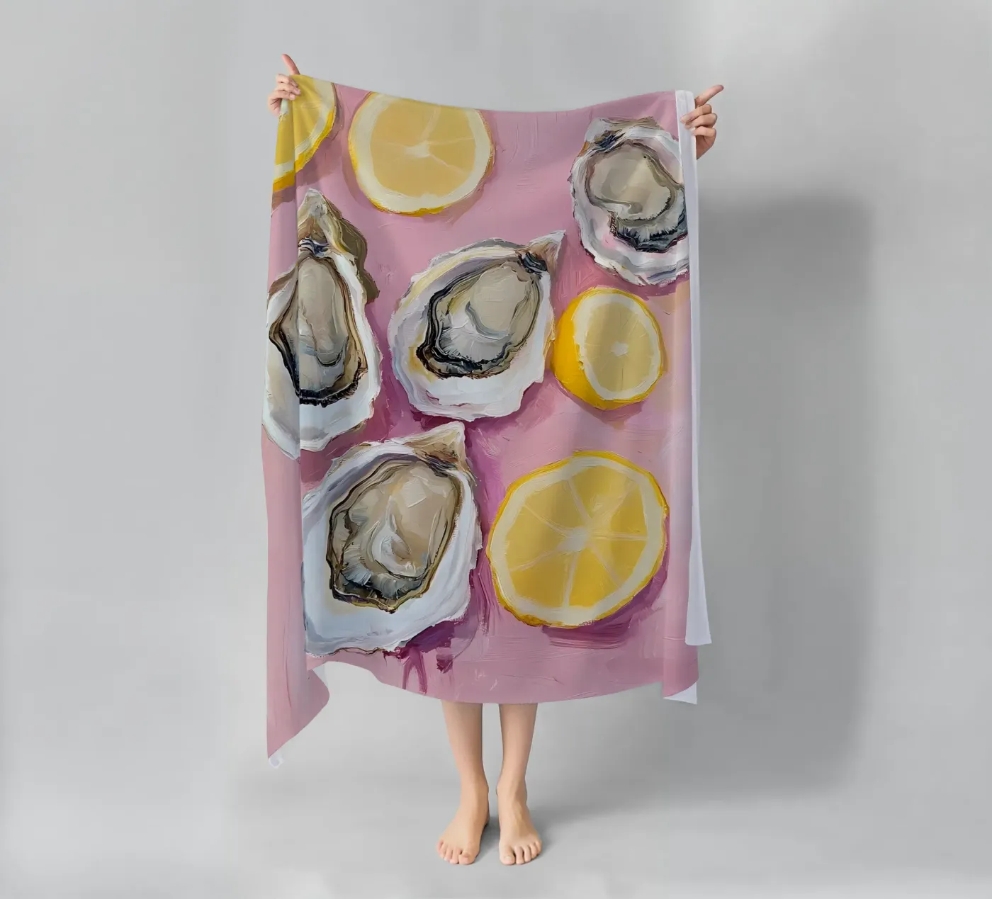 Ostriche e limoni telo mare da IamHomeStudio