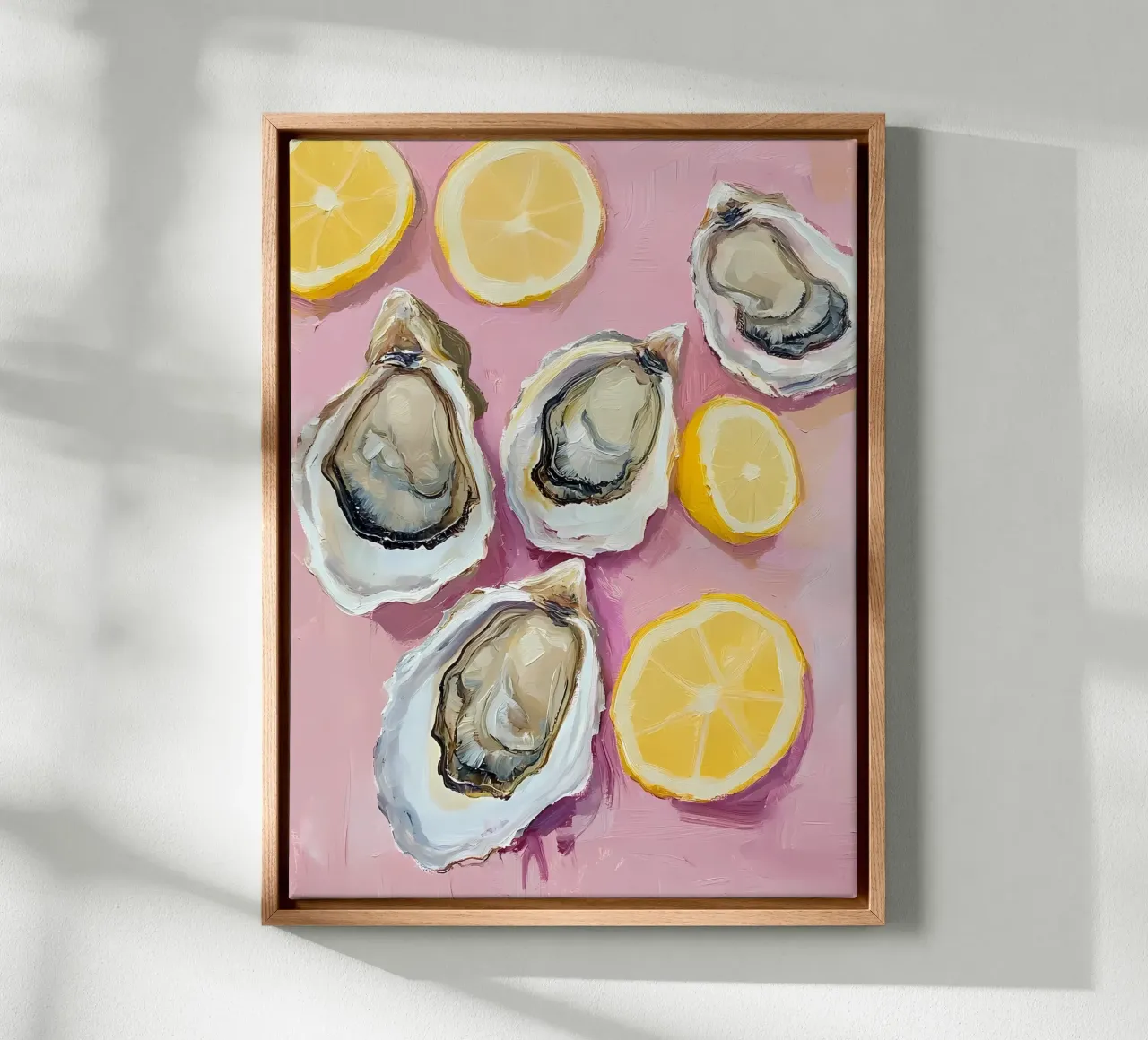 Ostriche e limoni tela con Cornice a cassetta da IamHomeStudio