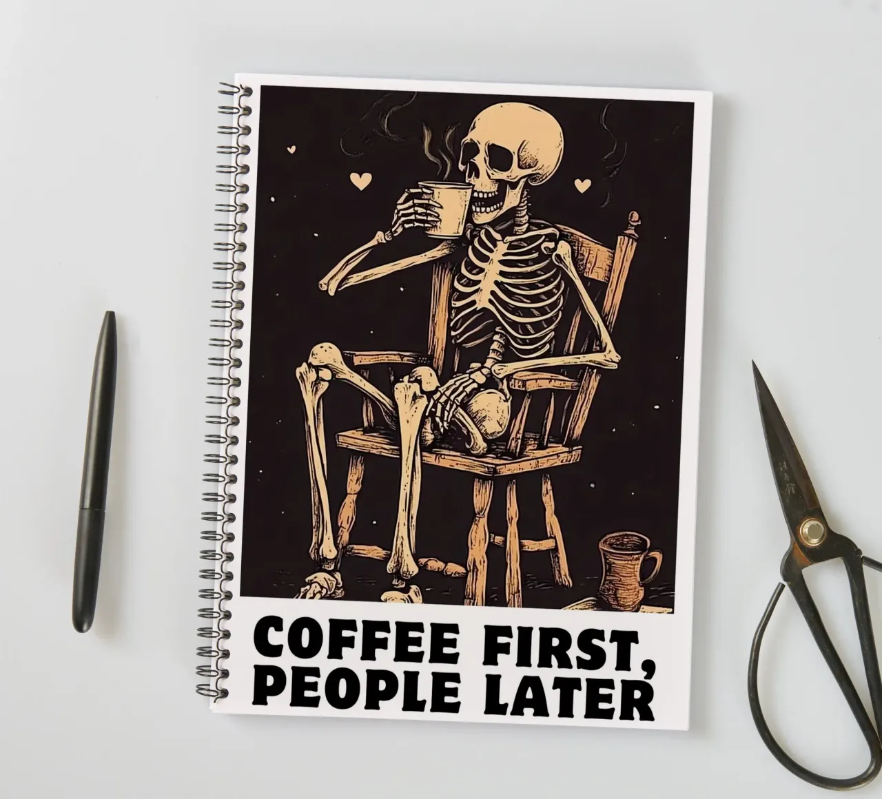Coffee First, People Later spiral notebook by IamHomeStudio