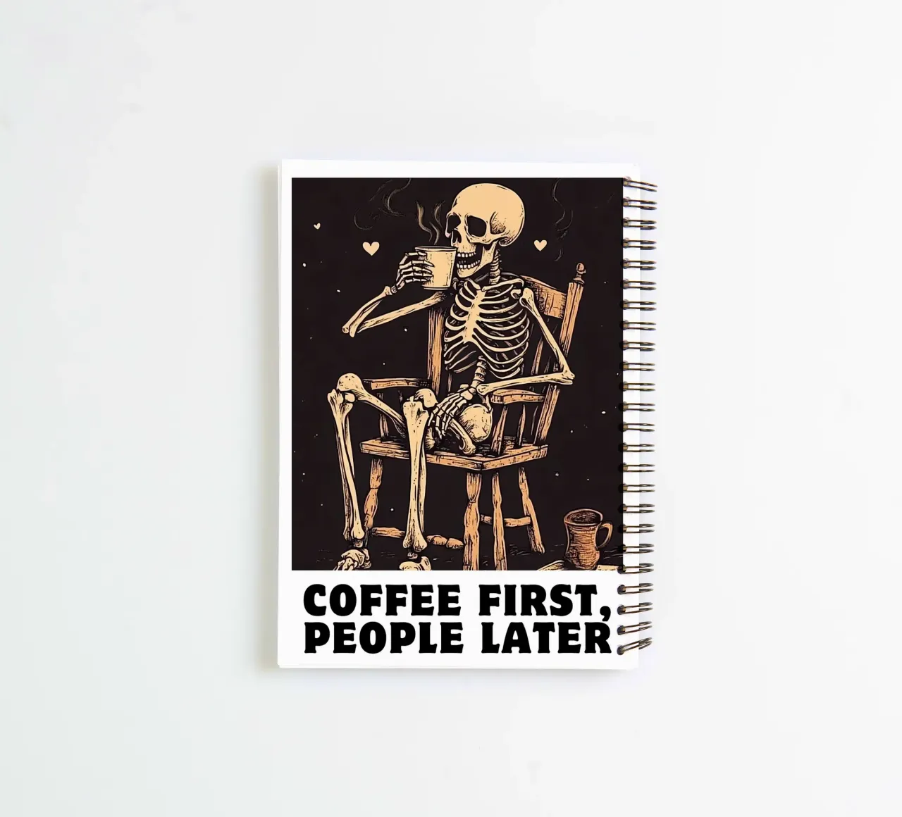 Coffee First, People Later spiral notebook by IamHomeStudio