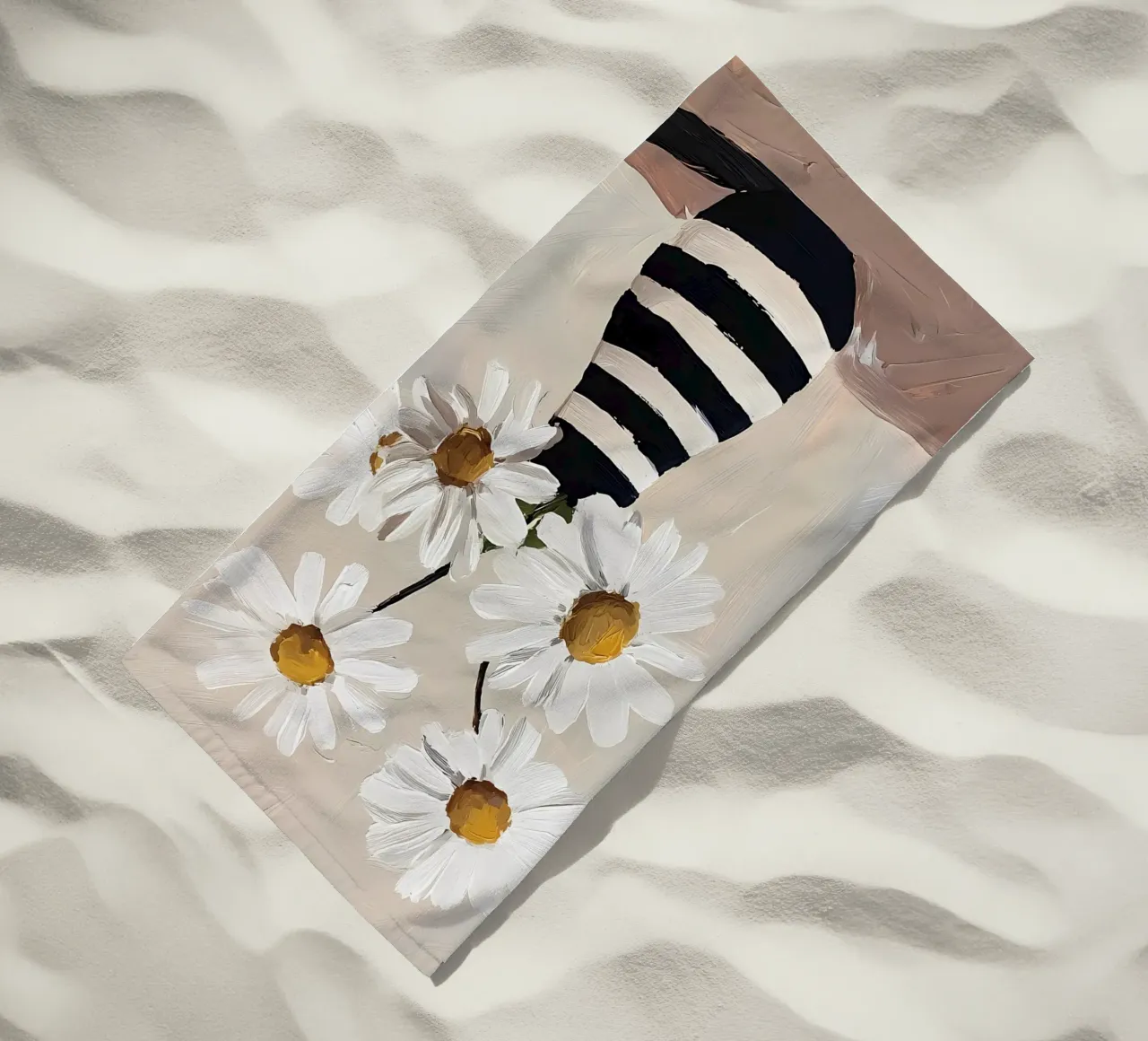 Fiori di margherita in vaso telo mare da IamHomeStudio
