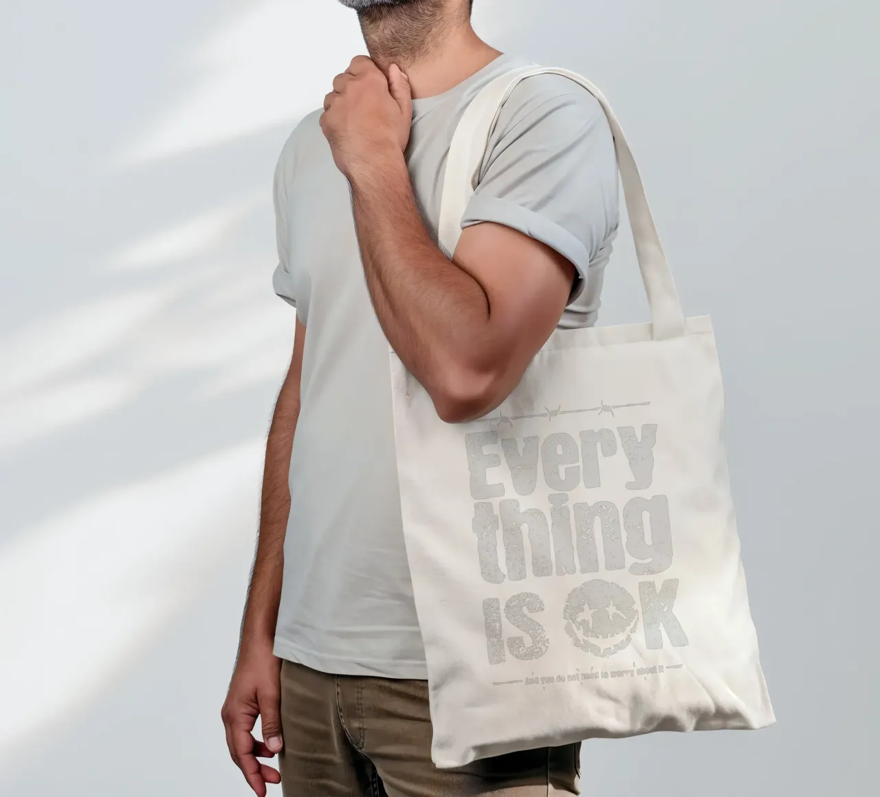 Tutto va bene borsa in juta da Gunawan Rb